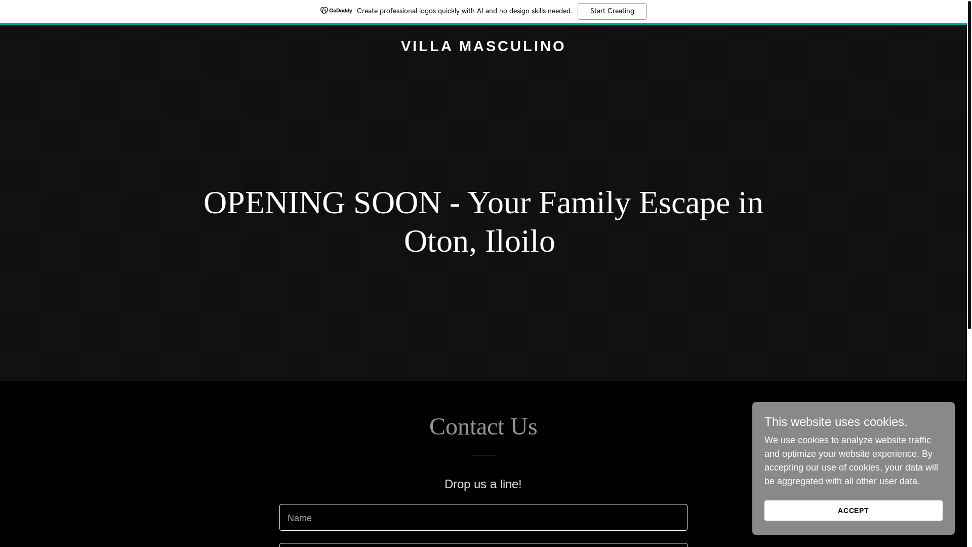 website screenshot of https://villamasculino.com/