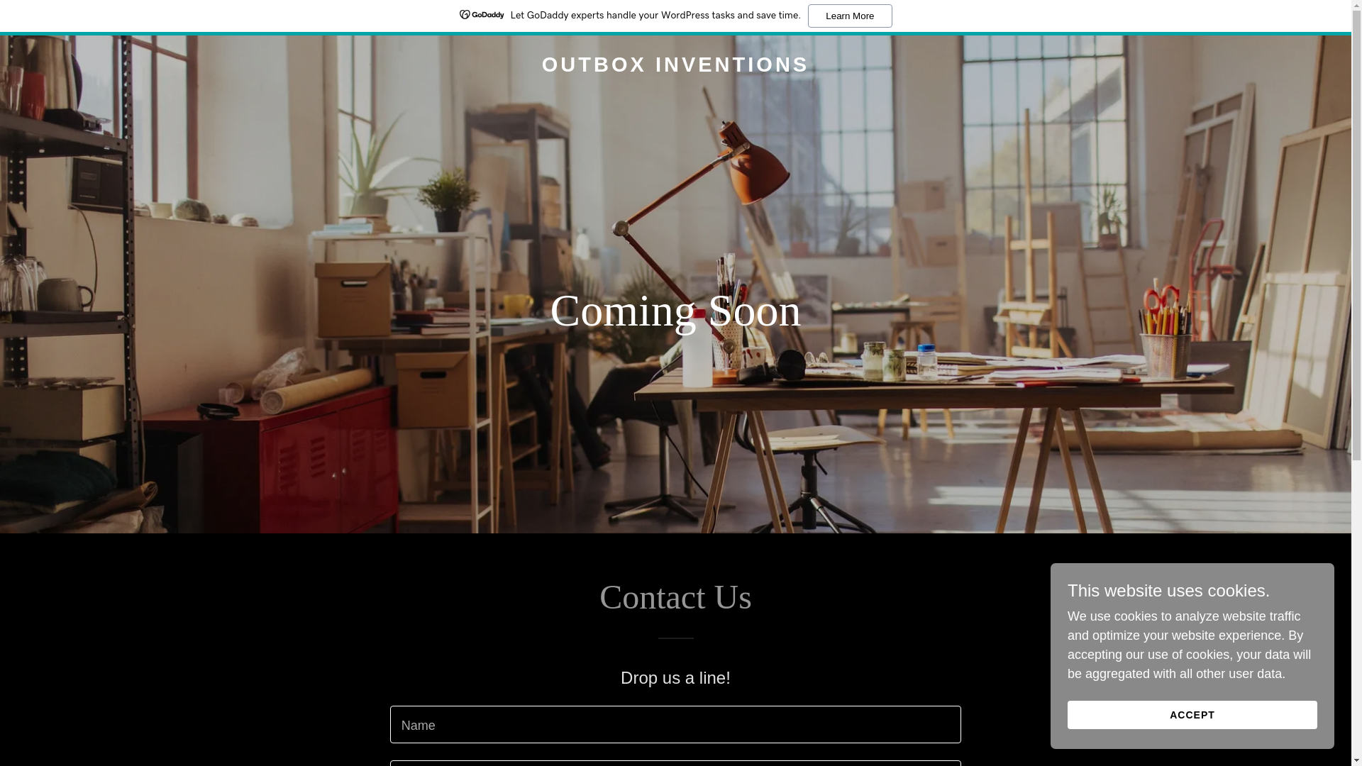 website screenshot of https://outboxinventions.com/