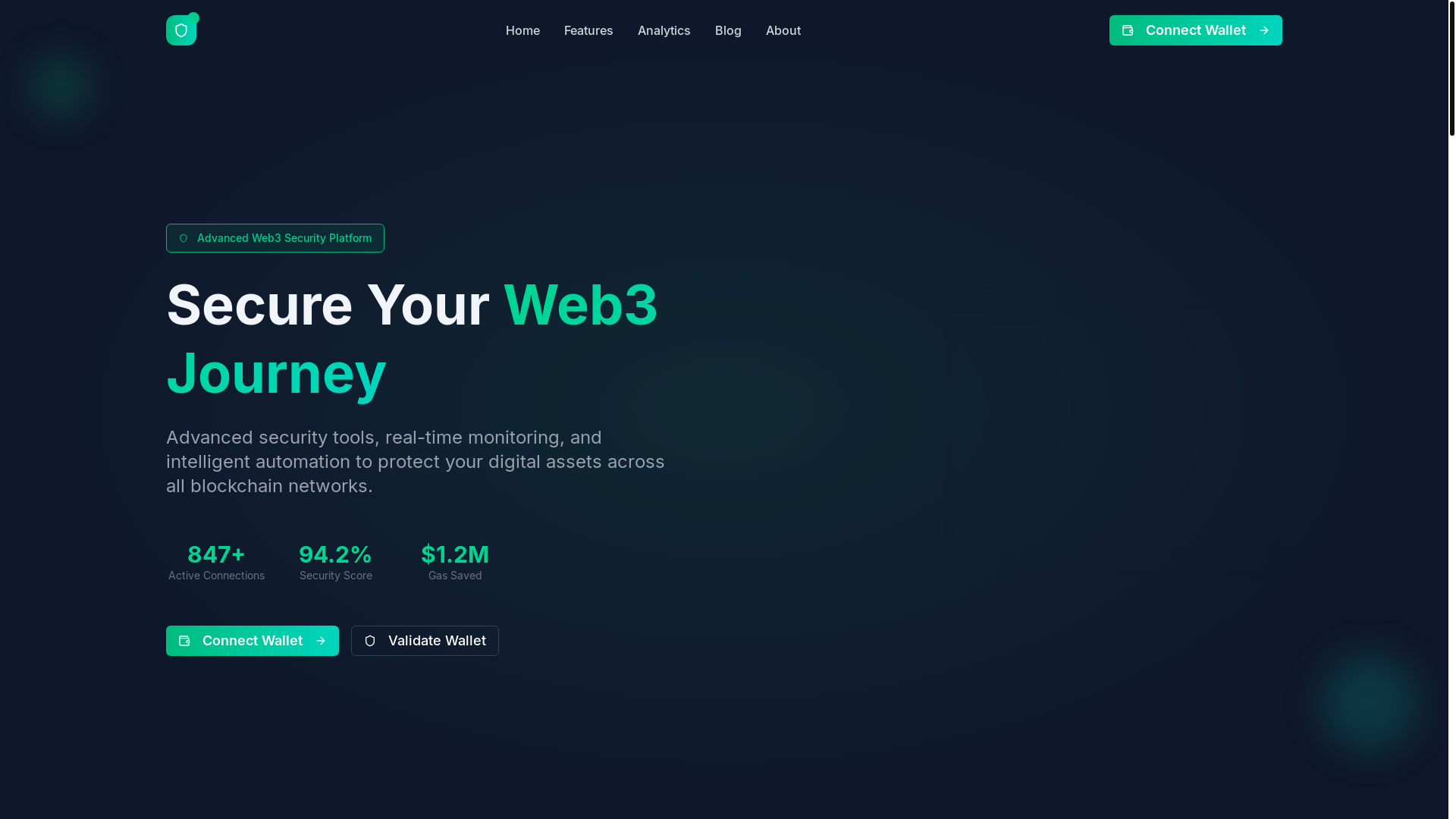 website screenshot of https://defi-secure-dapps.vercel.app/
