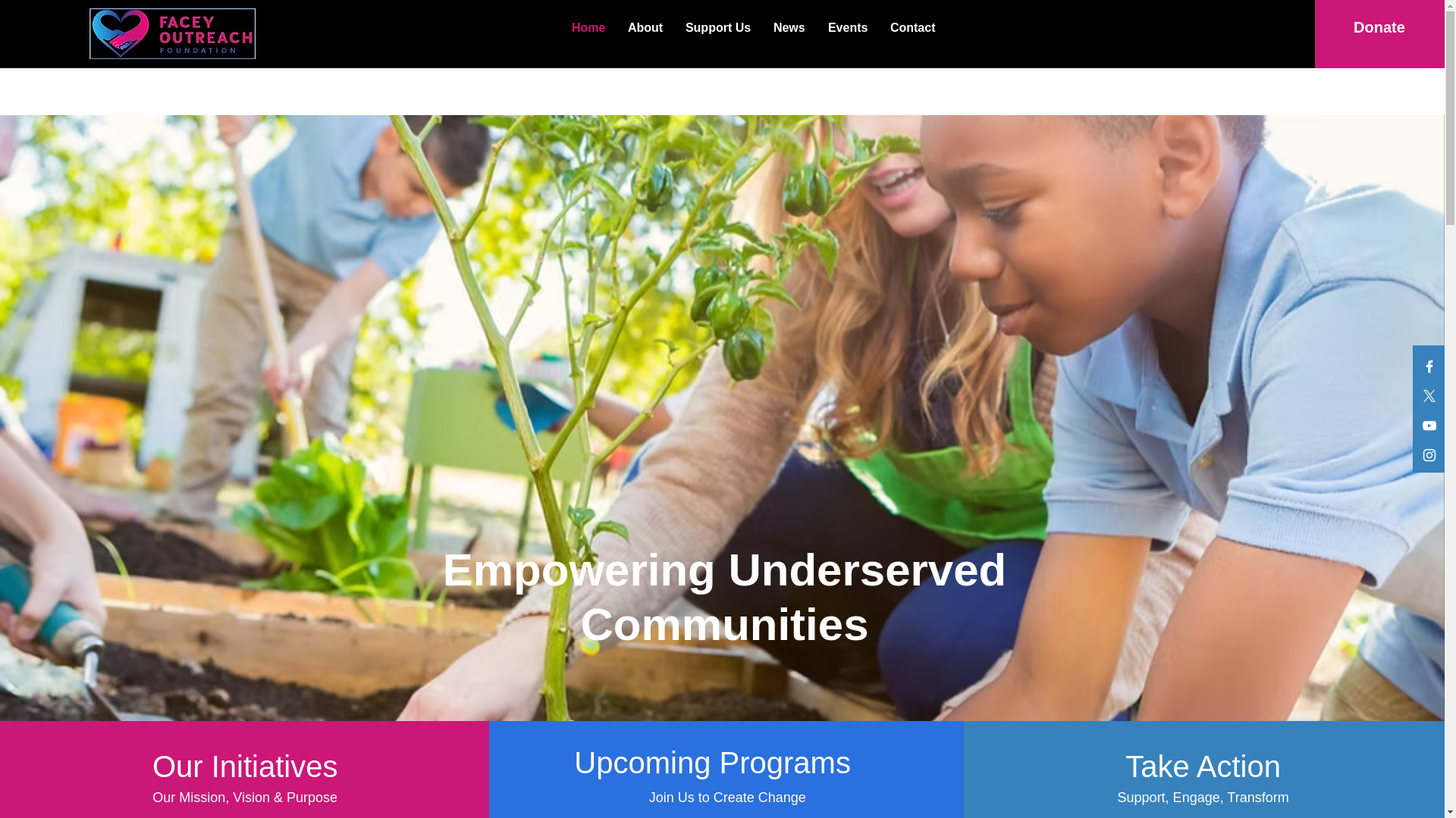 website screenshot of https://faceyoutreachfoundation.org/