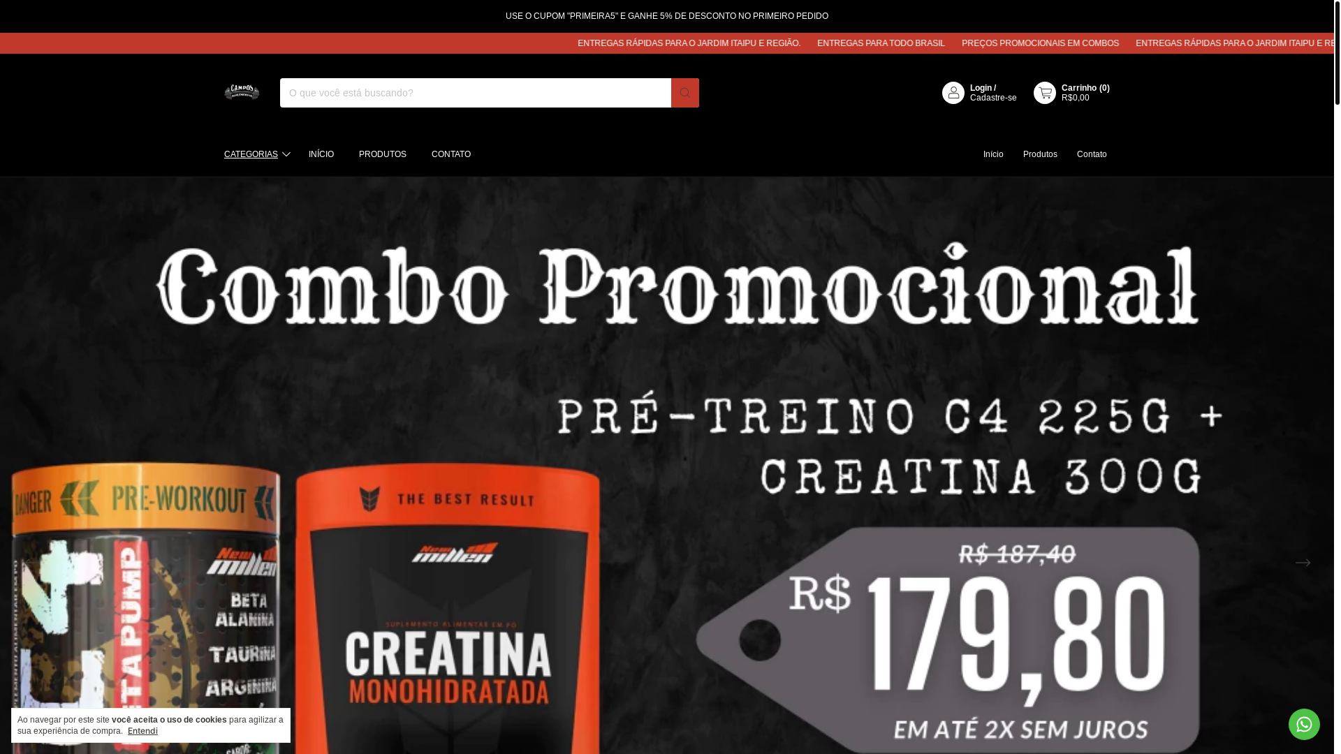 website screenshot of https://campossuplementoss.com.br/