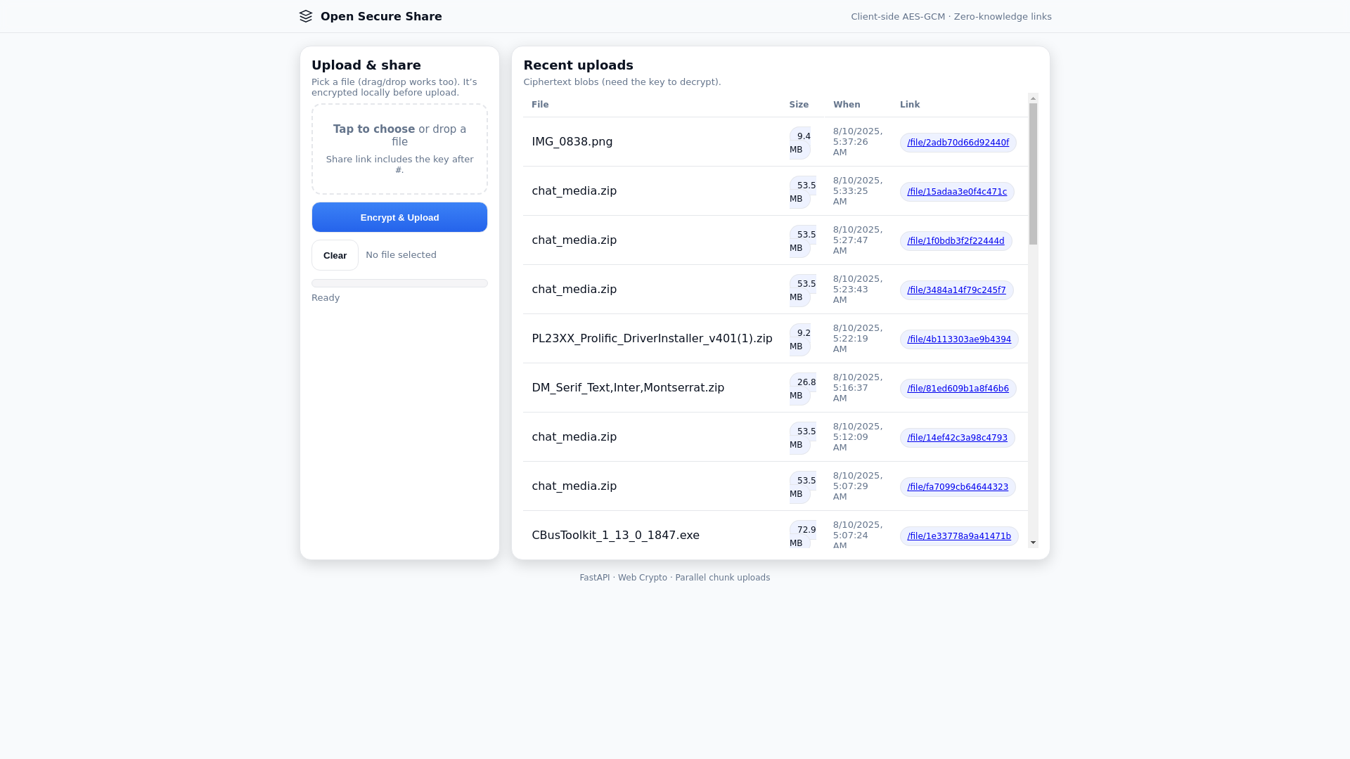 website screenshot of https://televault.rip/