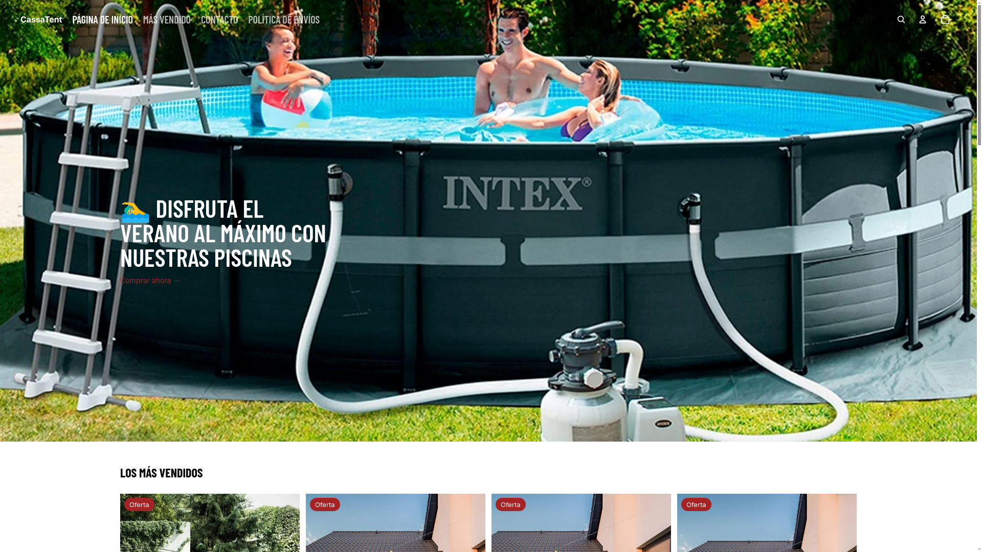 website screenshot of https://cassatent.shop/