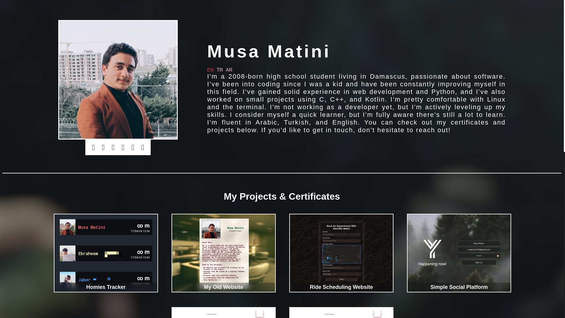website screenshot of https://musa-matini-link.pages.dev/