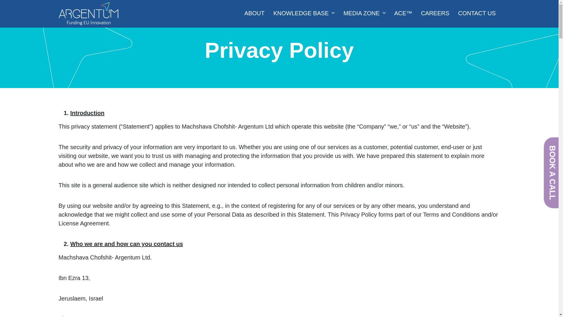website screenshot of http://argentumconsultants.eu/privacy-policy/