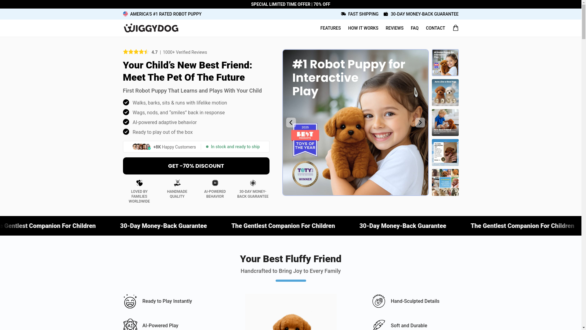 website screenshot of https://getwiggydog.com/