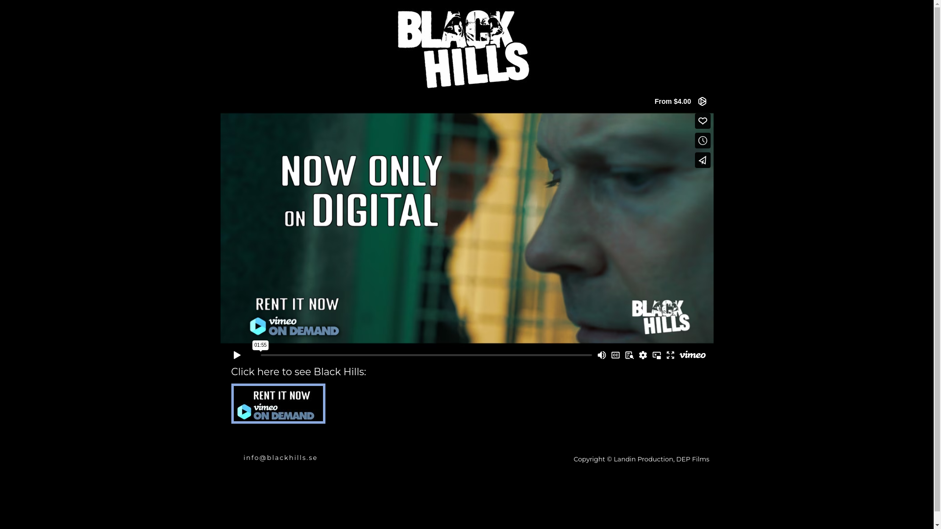 website screenshot of https://blackhills.se/