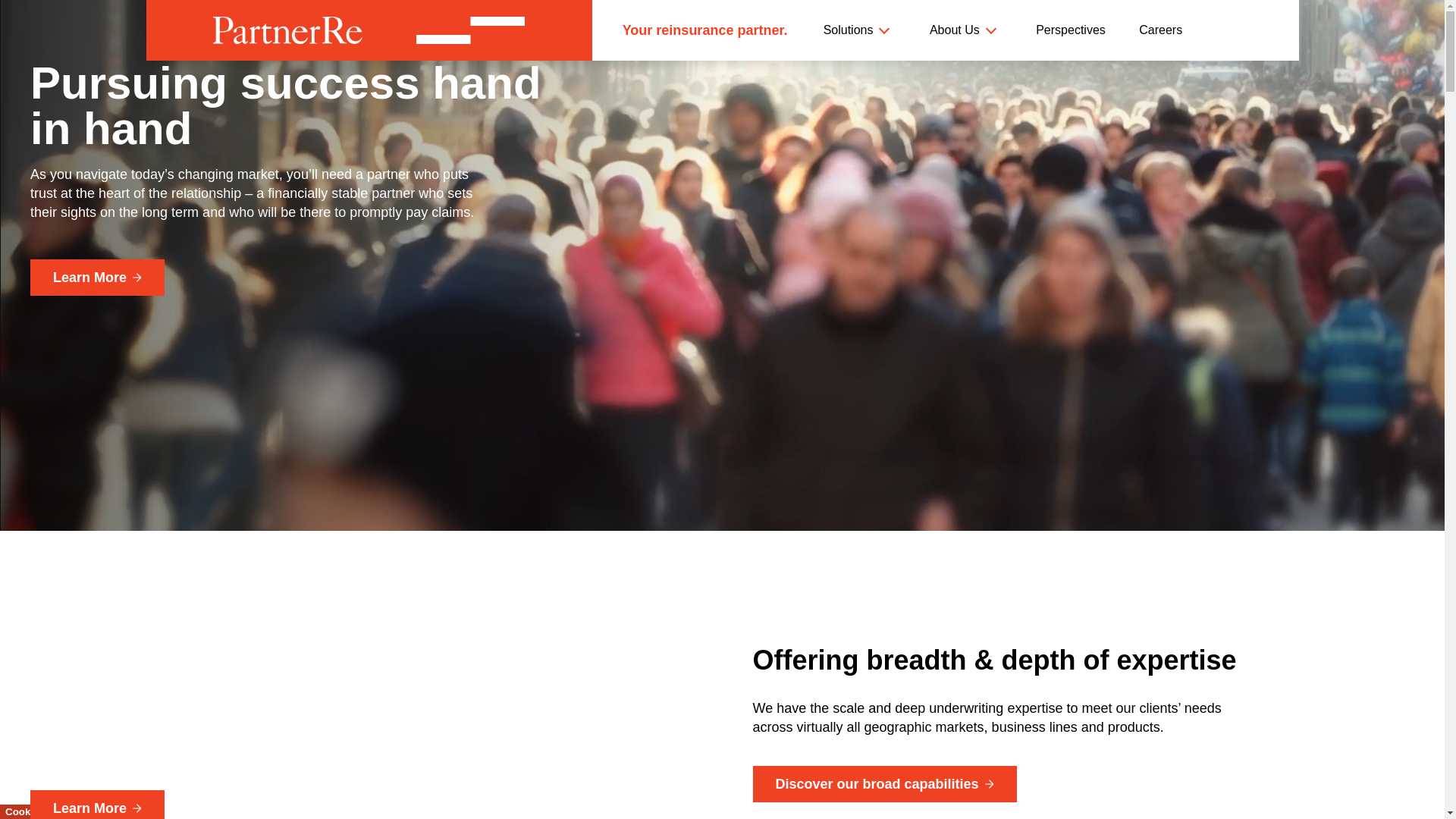 website screenshot of http://www.partnerre.com/