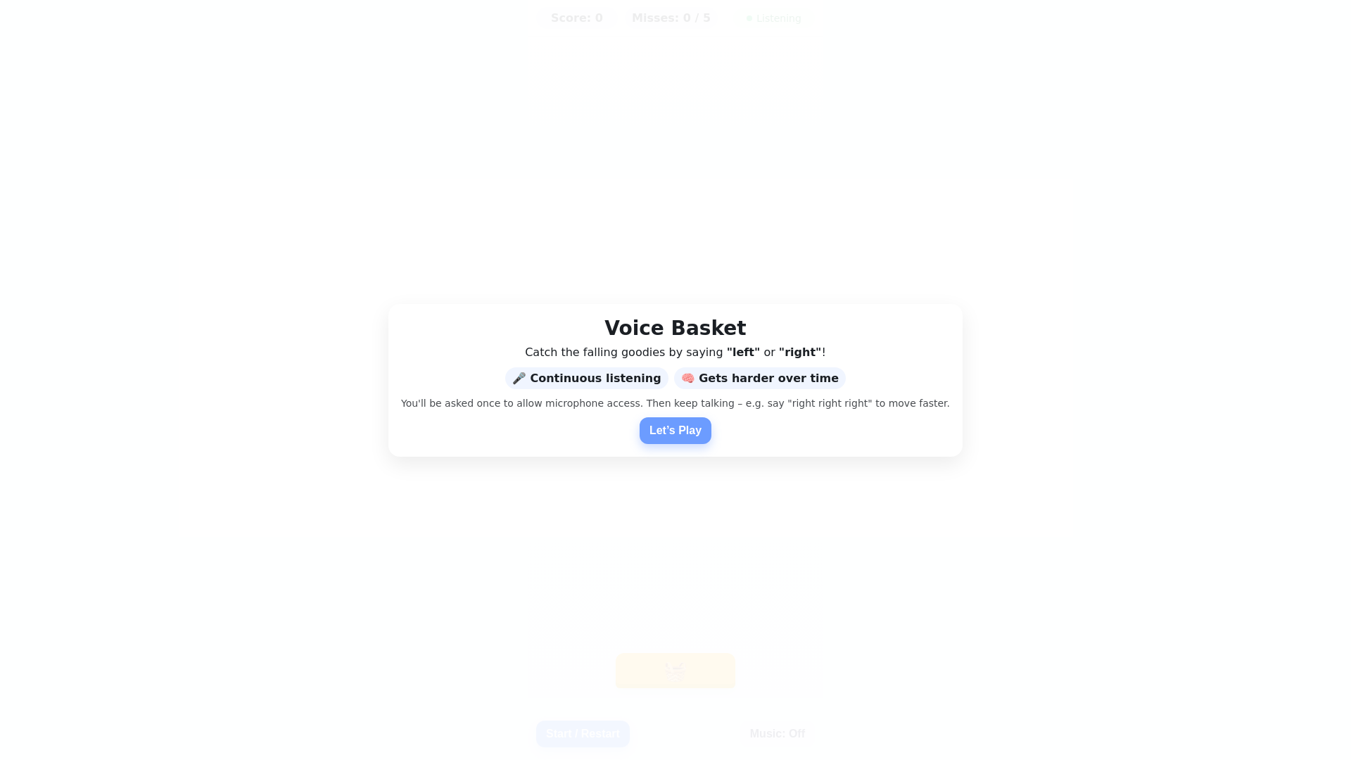 website screenshot of https://falling-items-game.pages.dev/