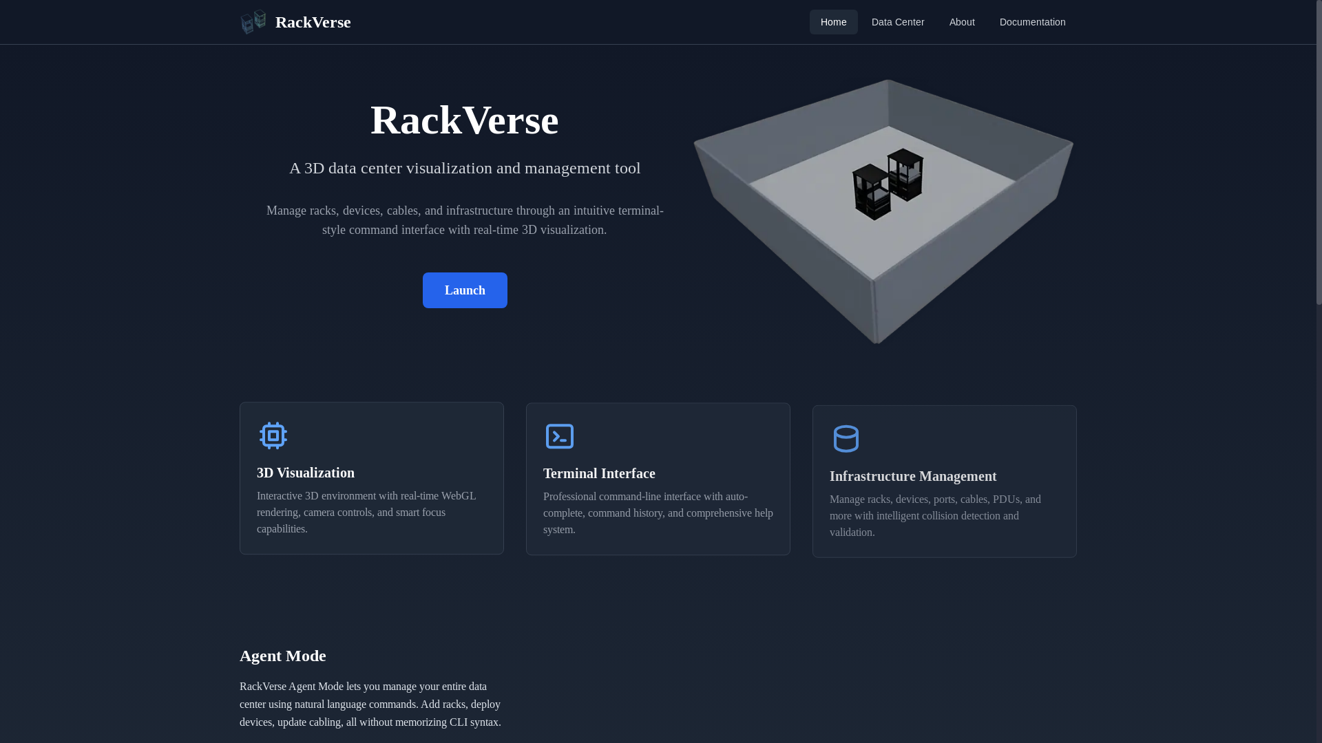 website screenshot of https://rackverse.app/