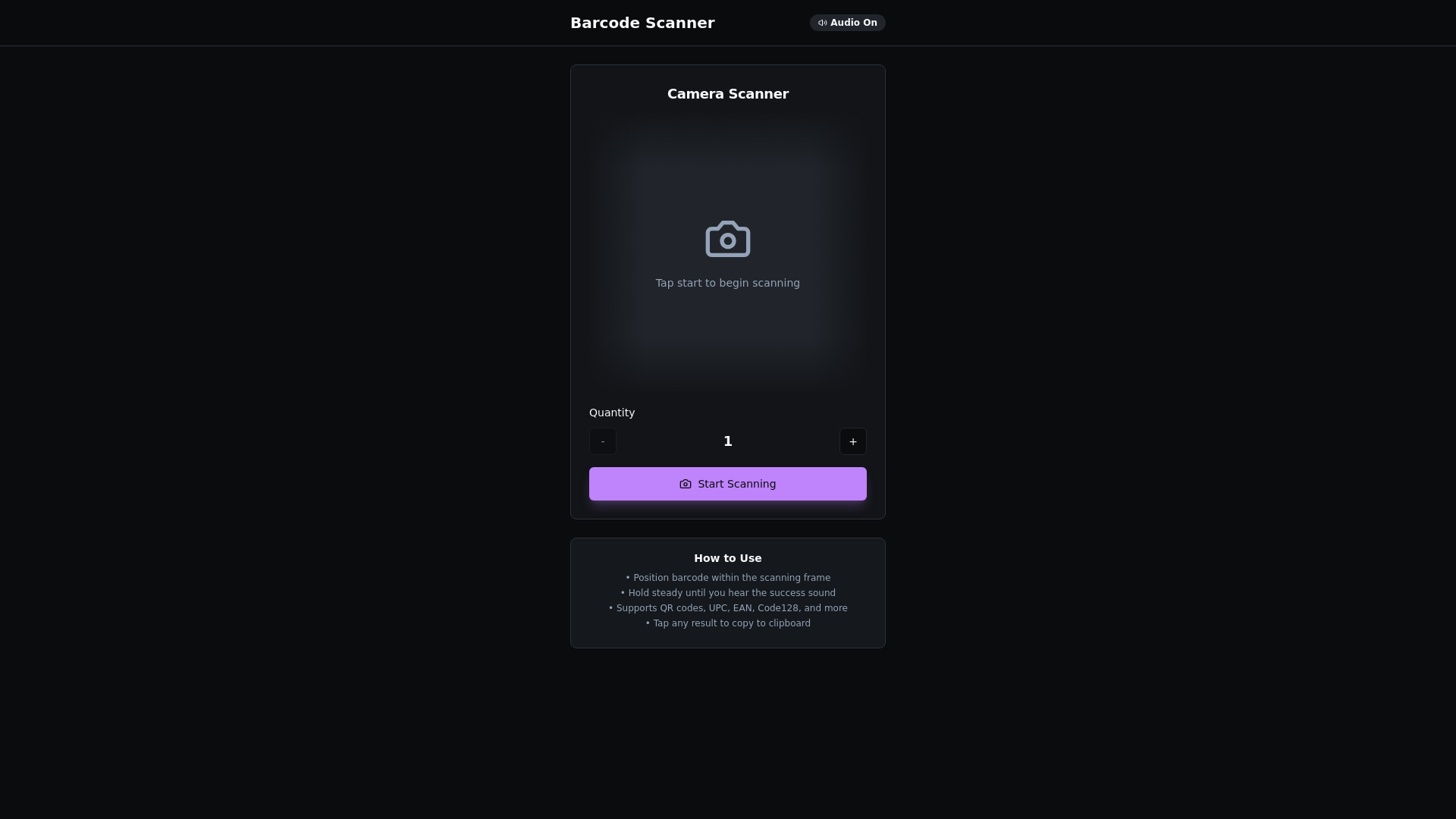 website screenshot of https://mobile-scanner-pro.pages.dev/