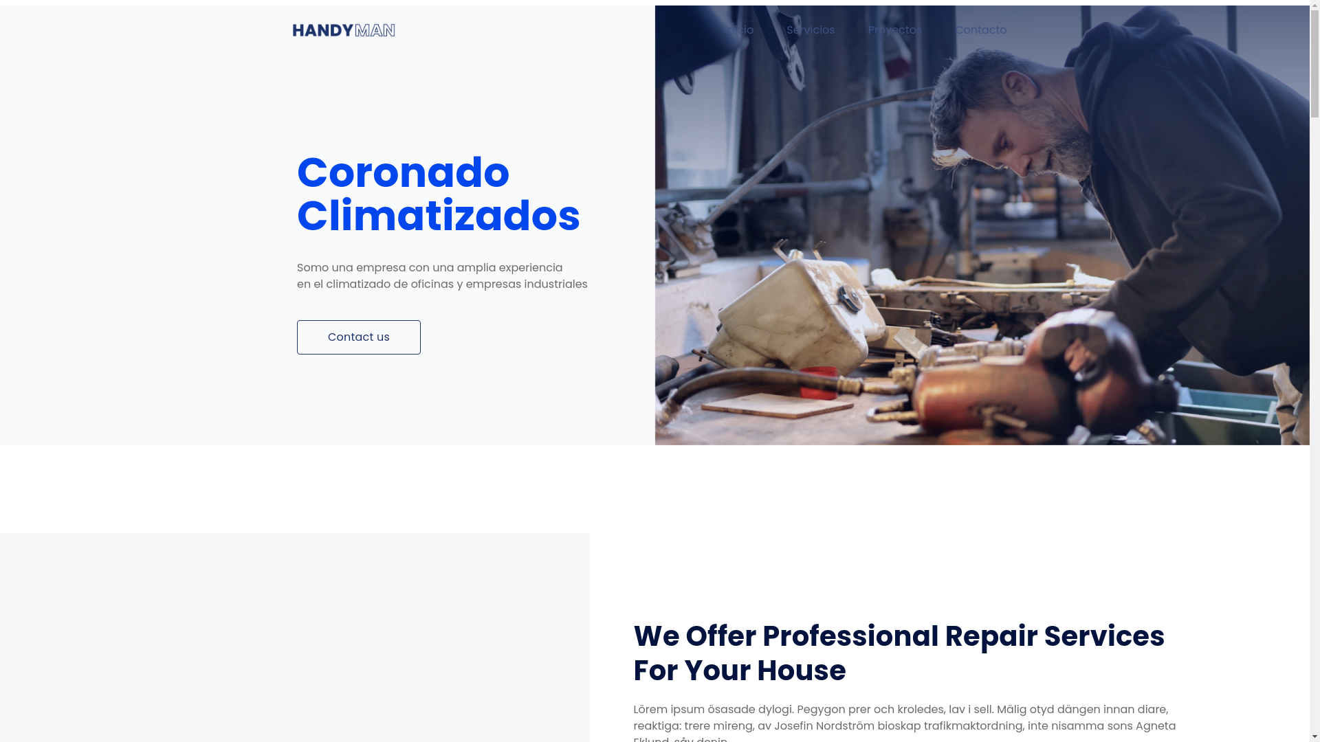 website screenshot of https://coronadoclimatizados.com/