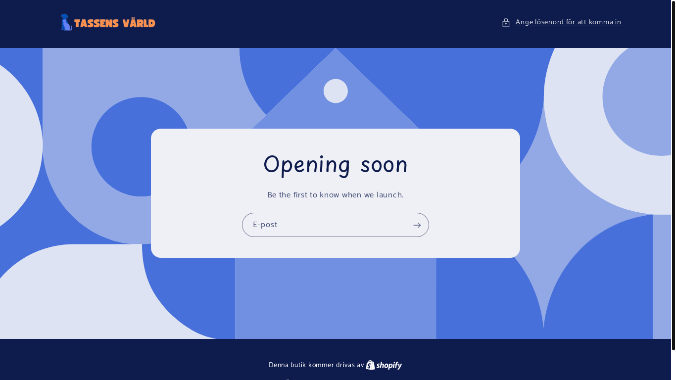 website screenshot of https://tassensvarld.com/