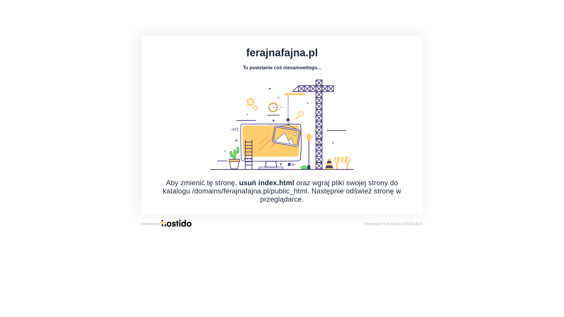 website screenshot of https://ferajnafajna.pl/