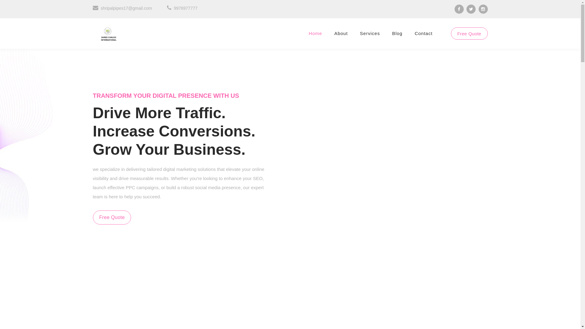 website screenshot of https://shreechalcointernational.shop/
