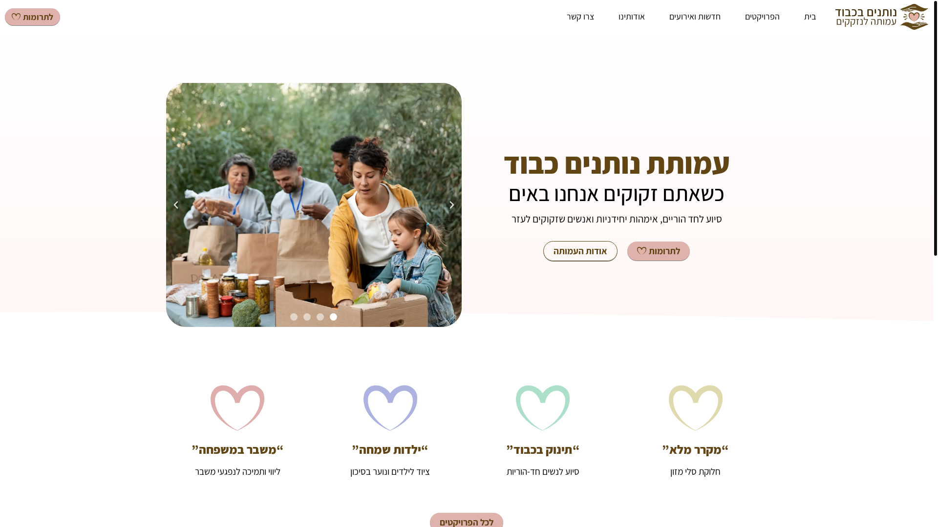 website screenshot of https://notnimbekavod.org.il/