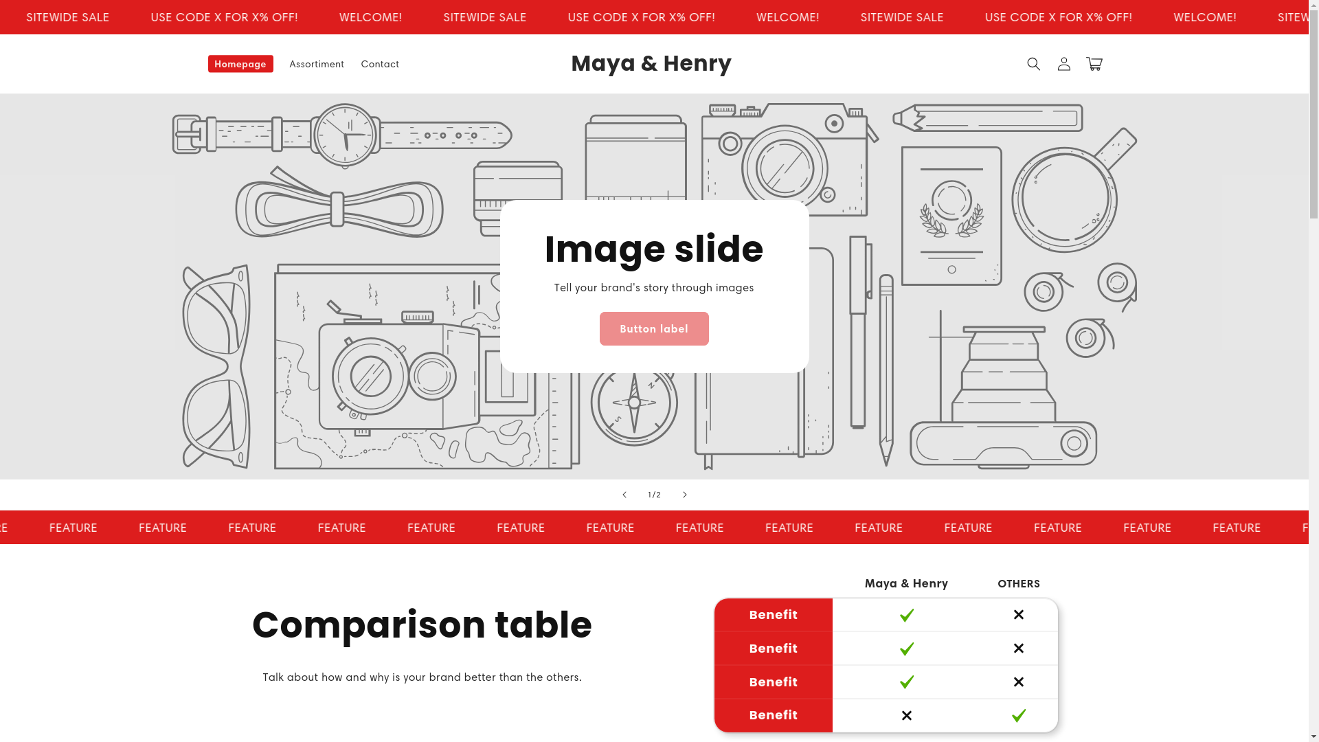 website screenshot of https://maya-henrys.com/