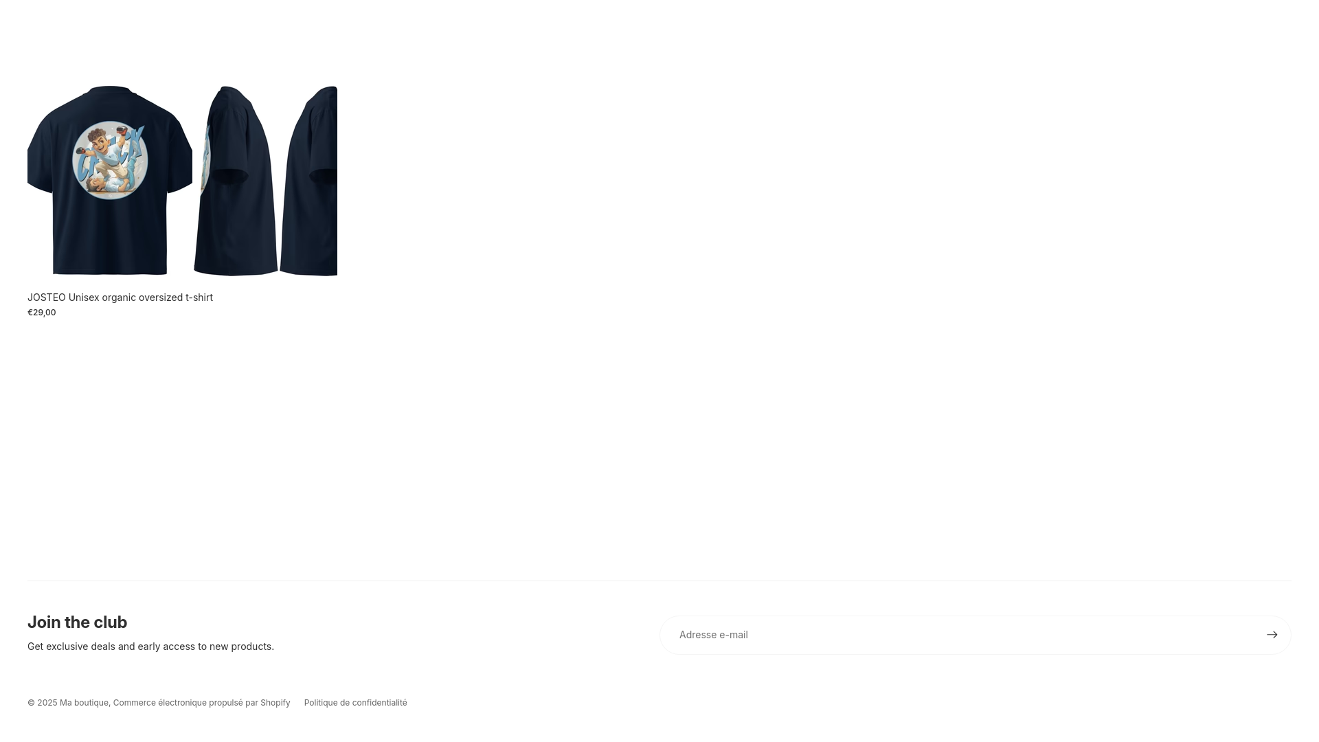 website screenshot of https://josteo.shop/
