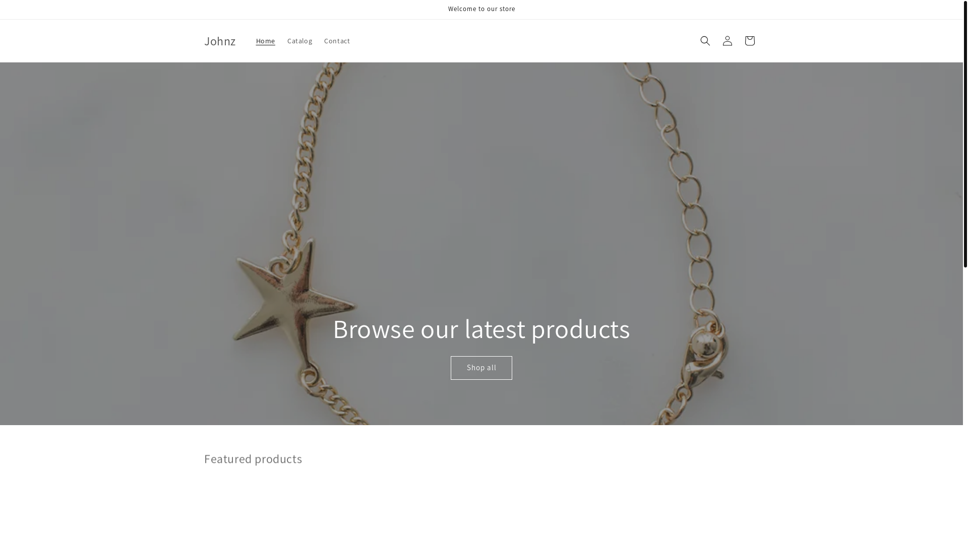 website screenshot of https://johnz.store/