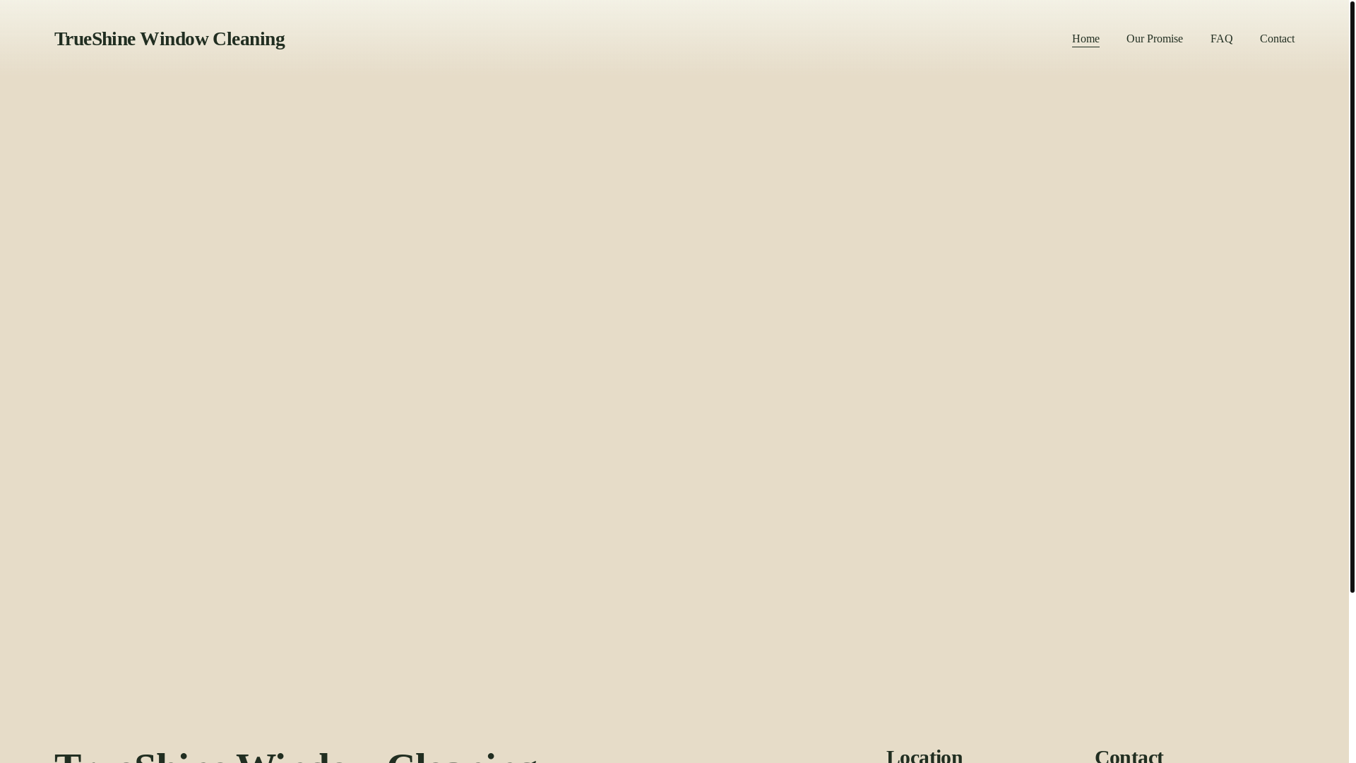 website screenshot of https://trueshinewindowcleaning.org/