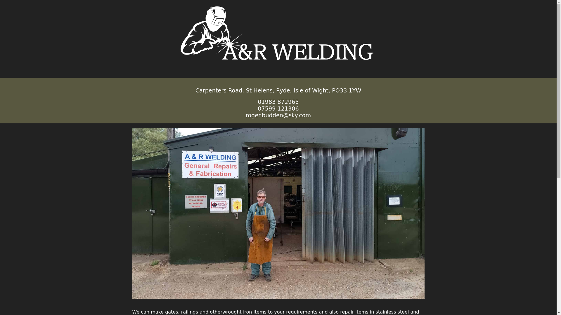 website screenshot of https://aandr-welding.co.uk/