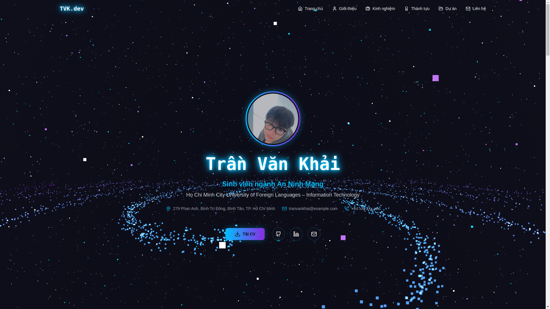 website screenshot of https://tranvankhai.me/