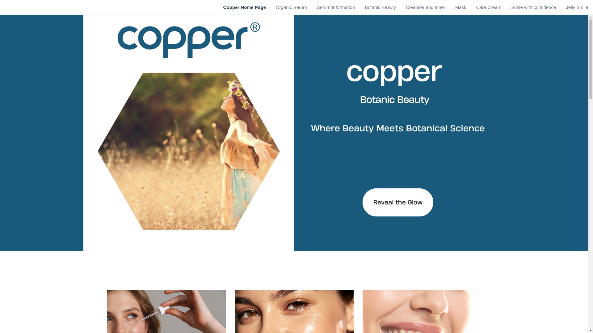 website screenshot of https://copperbotanic.com/