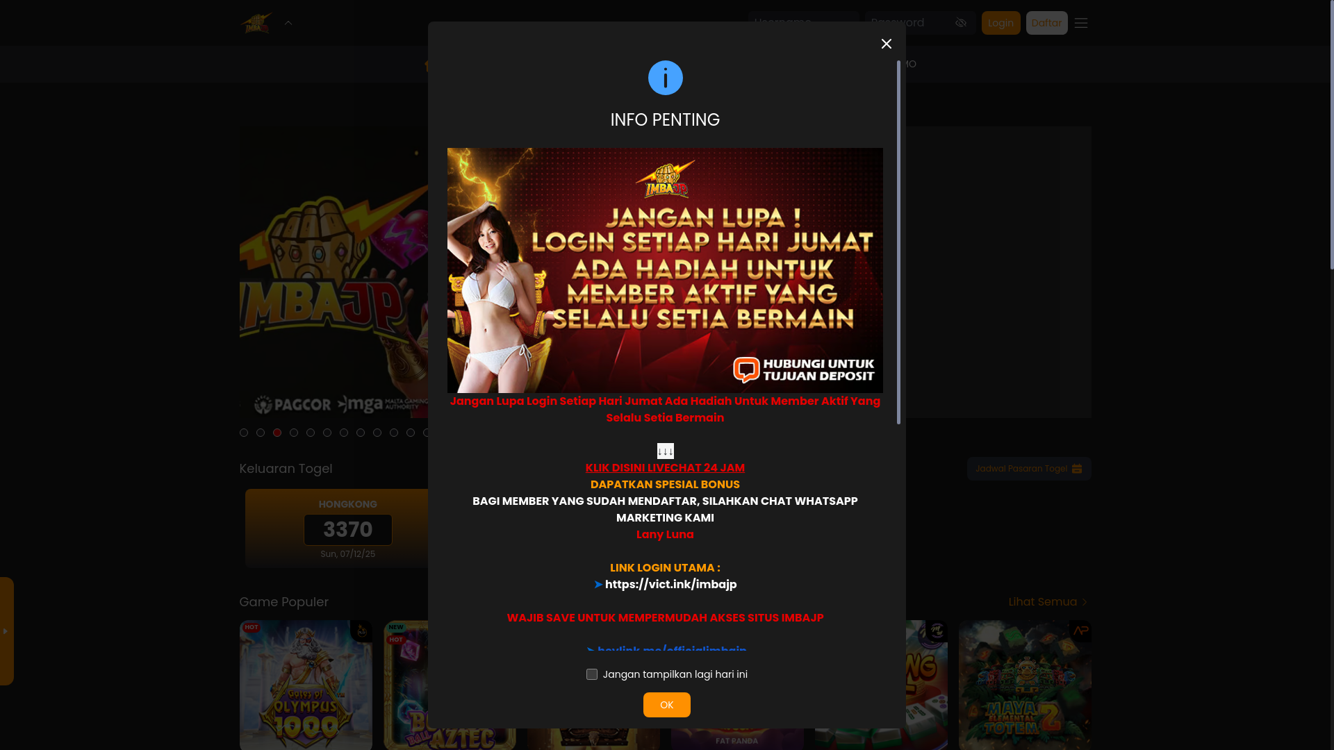 website screenshot of https://imbajp-blast.xyz/