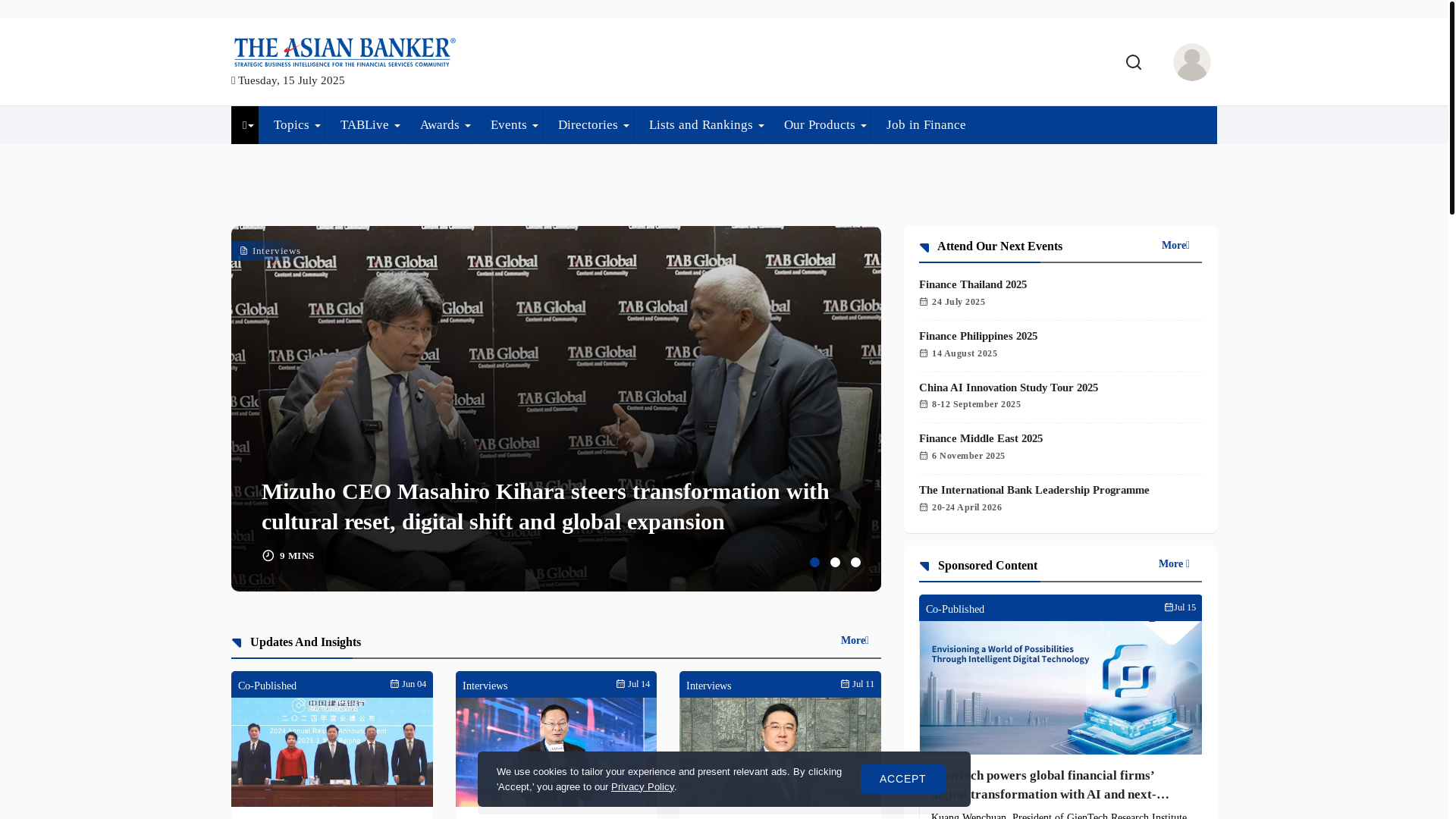 website screenshot of https://www.theasianbanker.com/