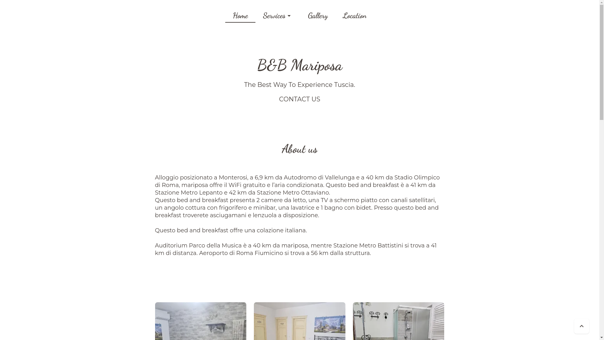 website screenshot of https://bbmariposa.it/