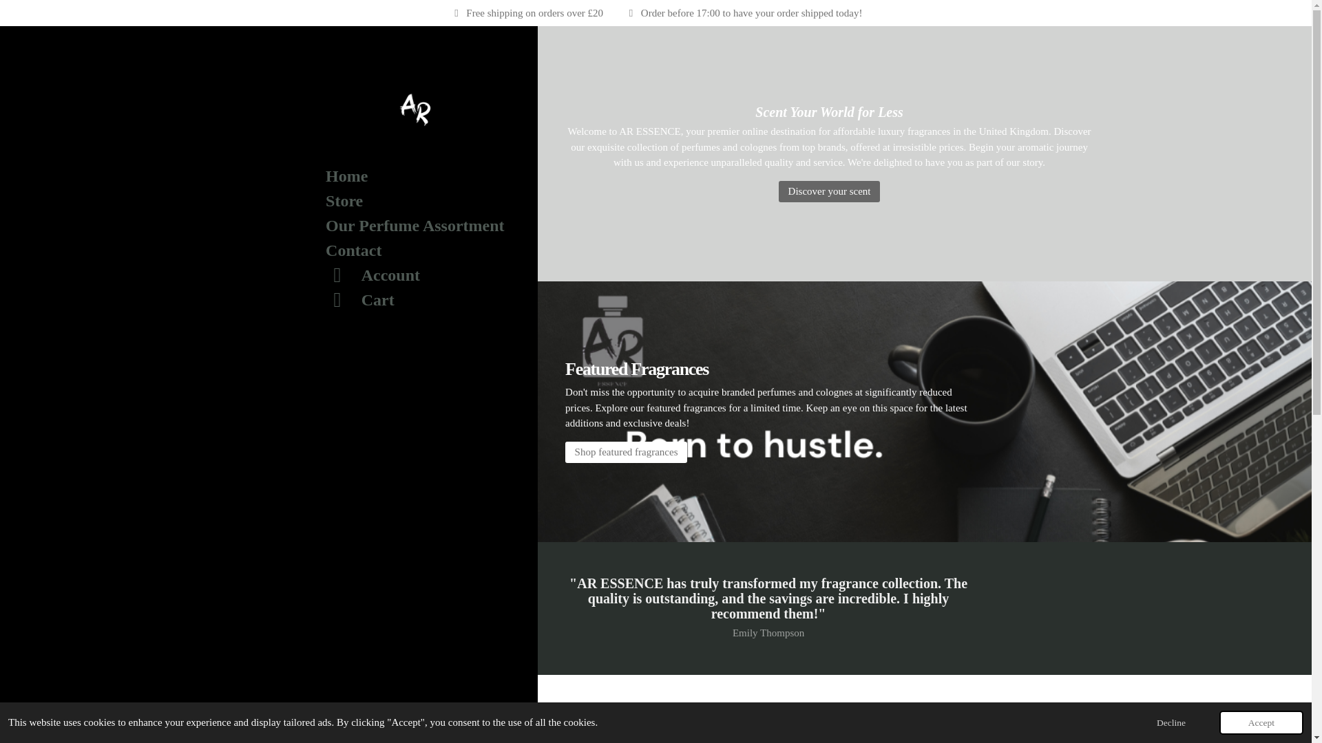 website screenshot of https://aressence.net/
