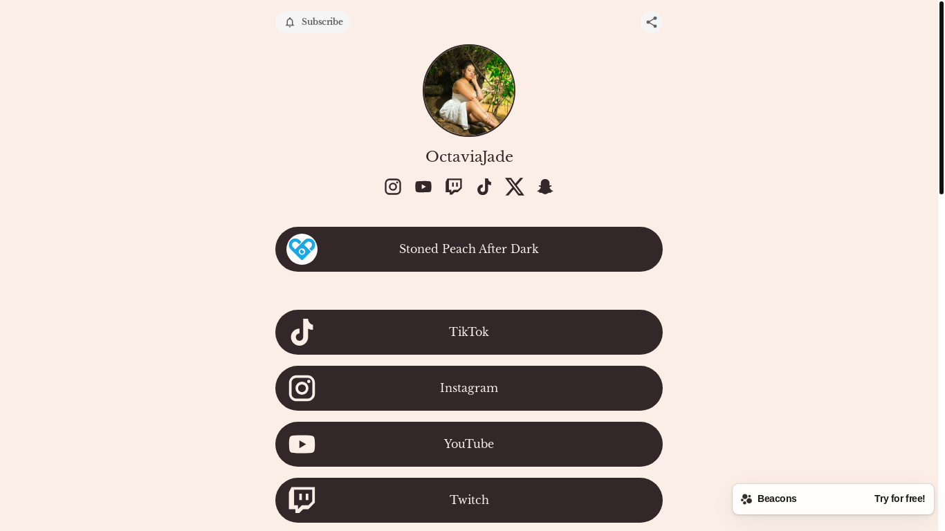 website screenshot of https://octaviajade.com/