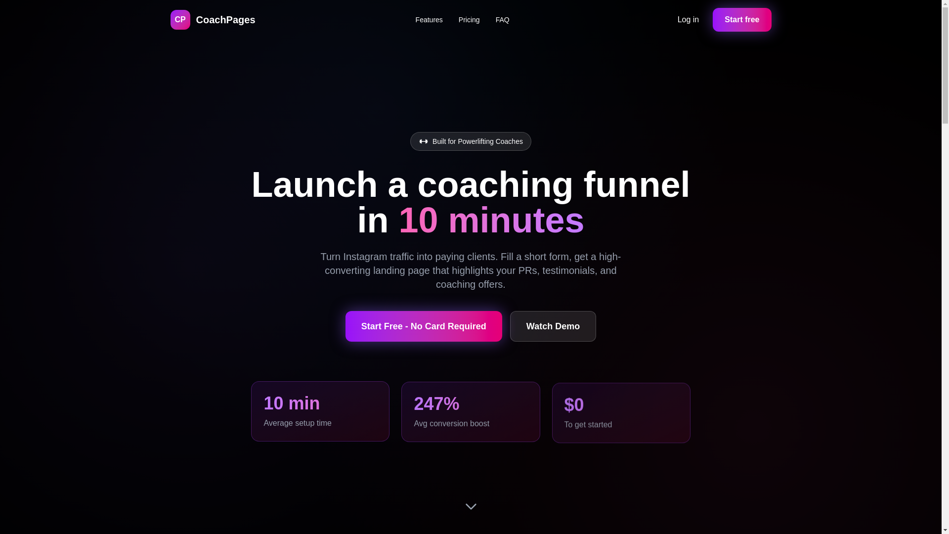 website screenshot of https://chalkboard.fit/