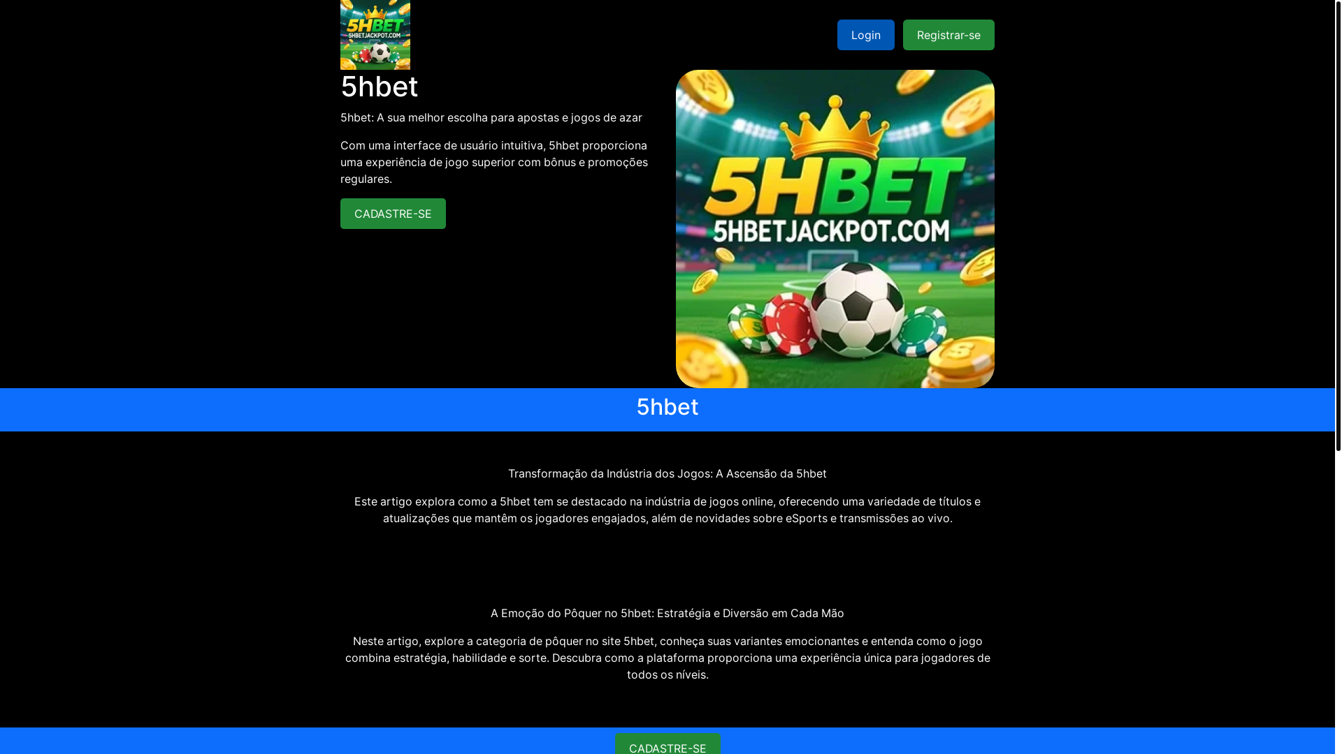 website screenshot of https://5hbetjackpot.com/