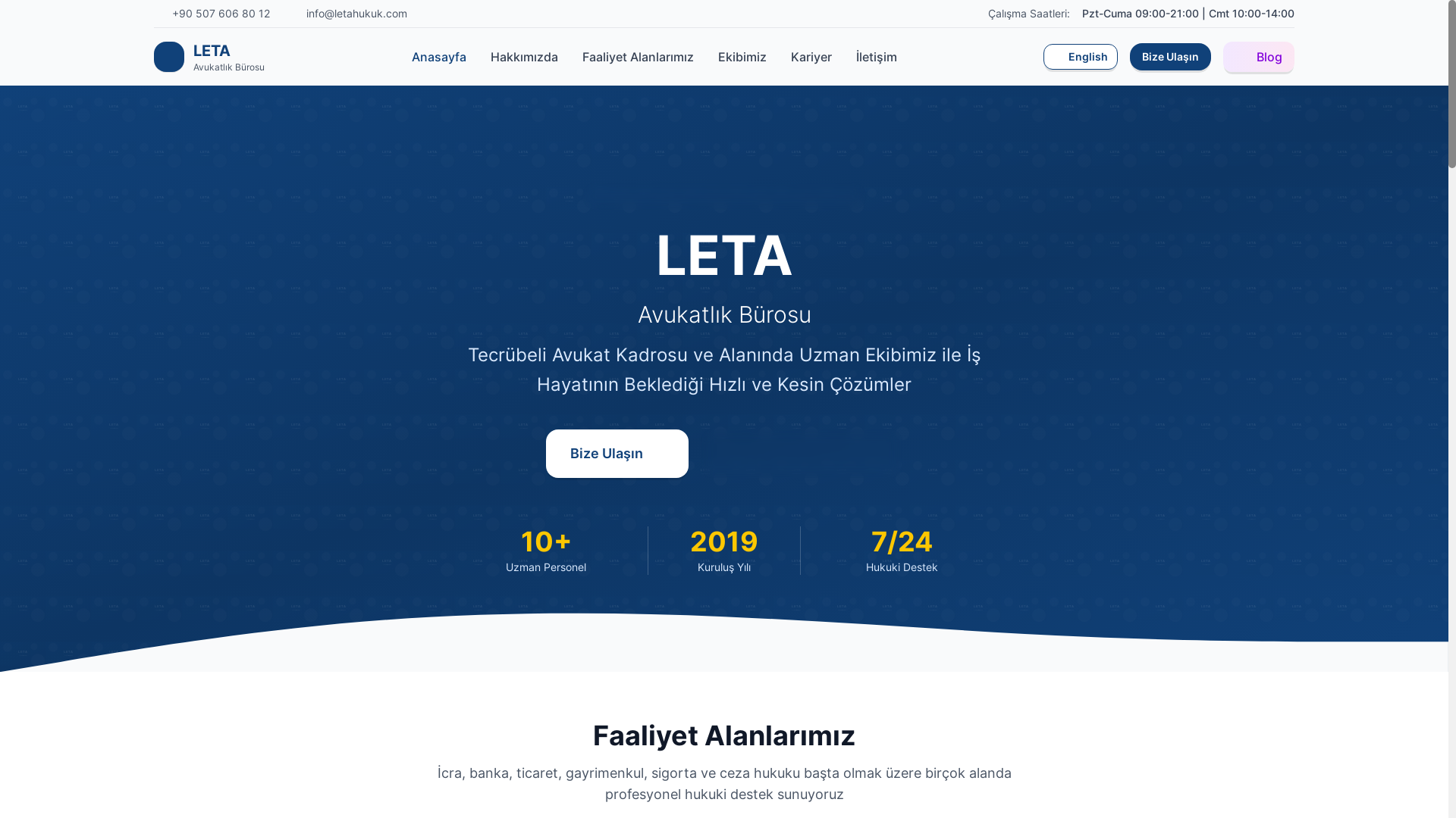 website screenshot of https://leta-hukuk.pages.dev/