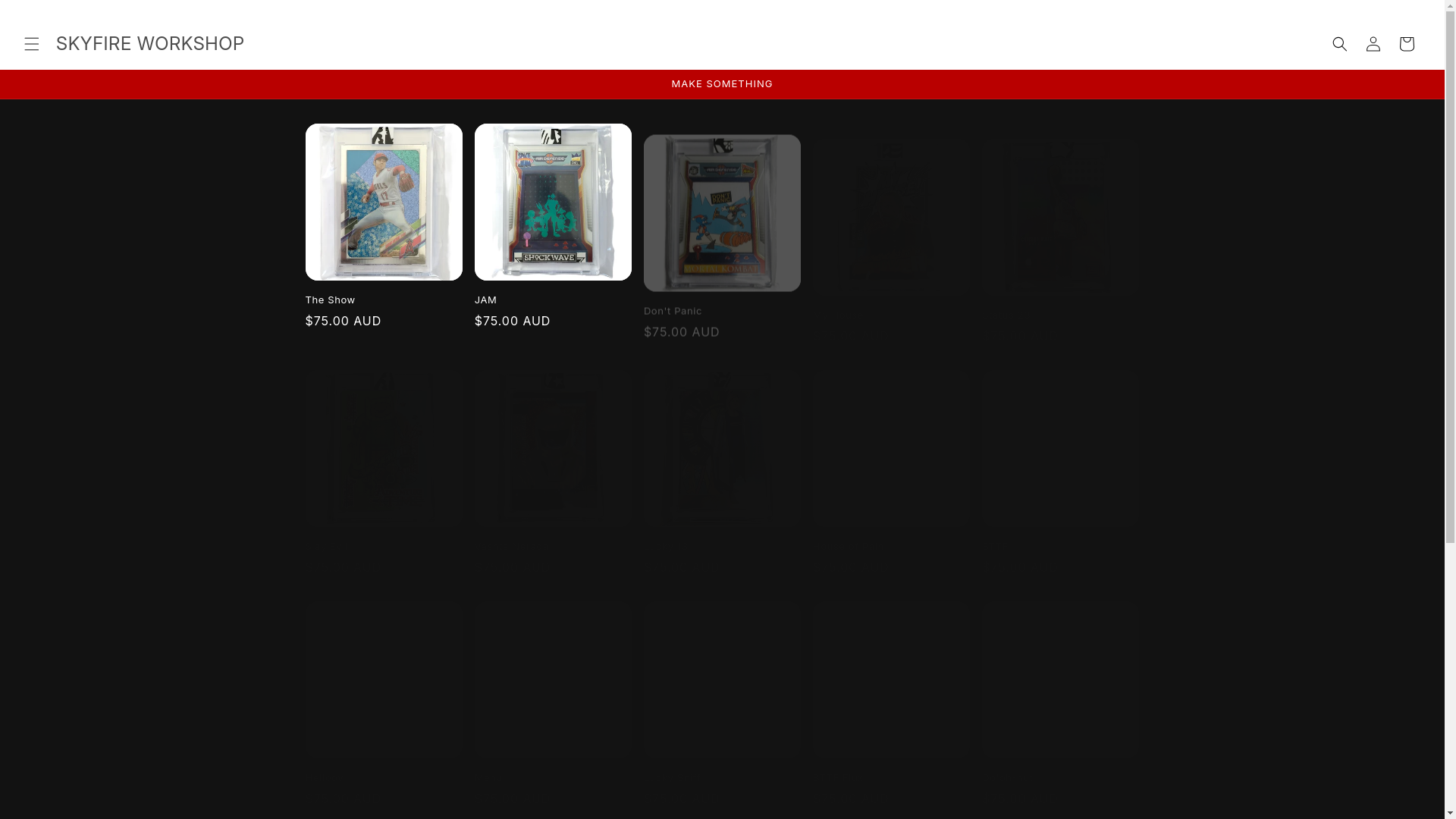 website screenshot of https://skyfirecards.com/