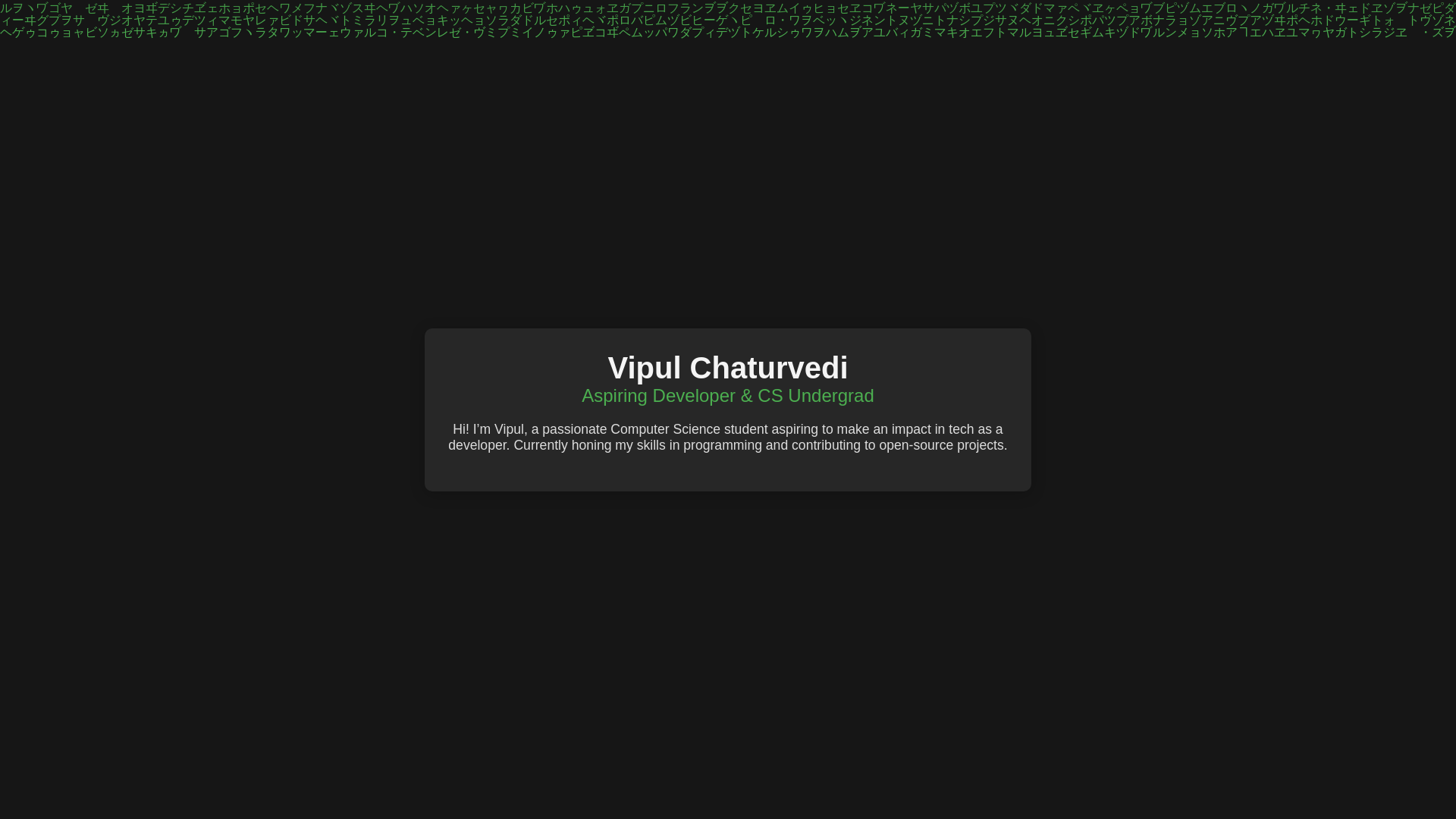 website screenshot of https://vipulchaturvedi.pages.dev/