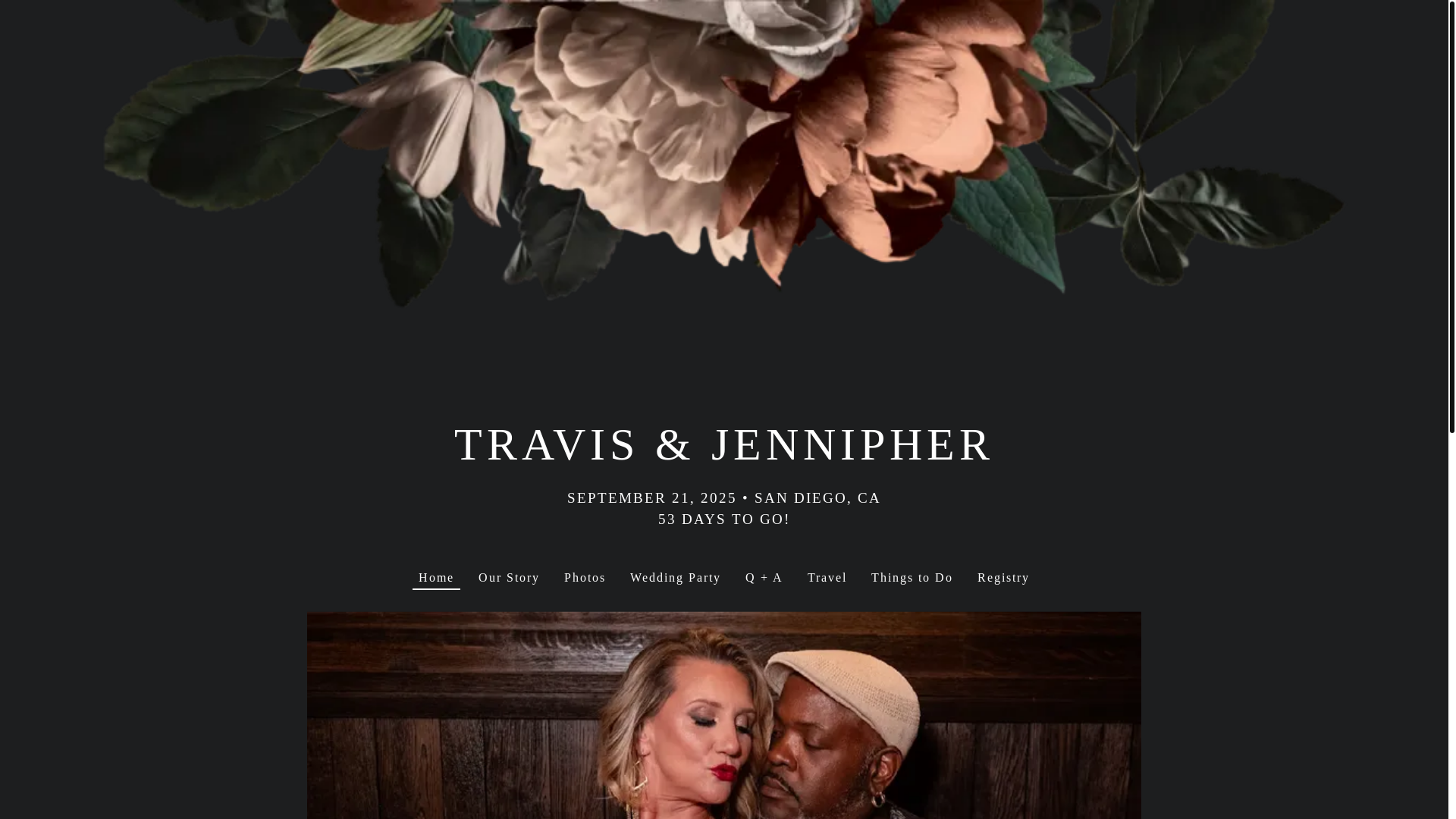 website screenshot of https://travisandjennipher.com/