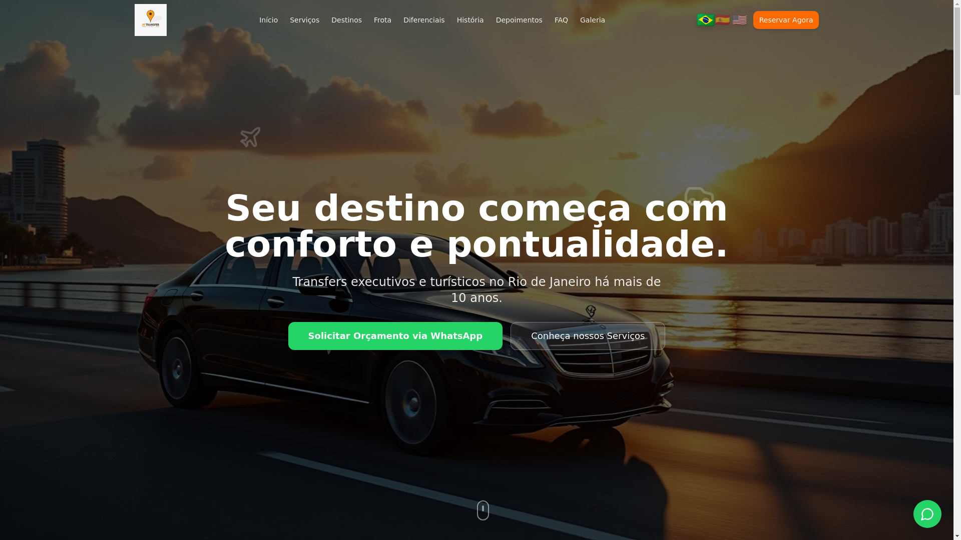 website screenshot of https://jrtransfertour.com.br/