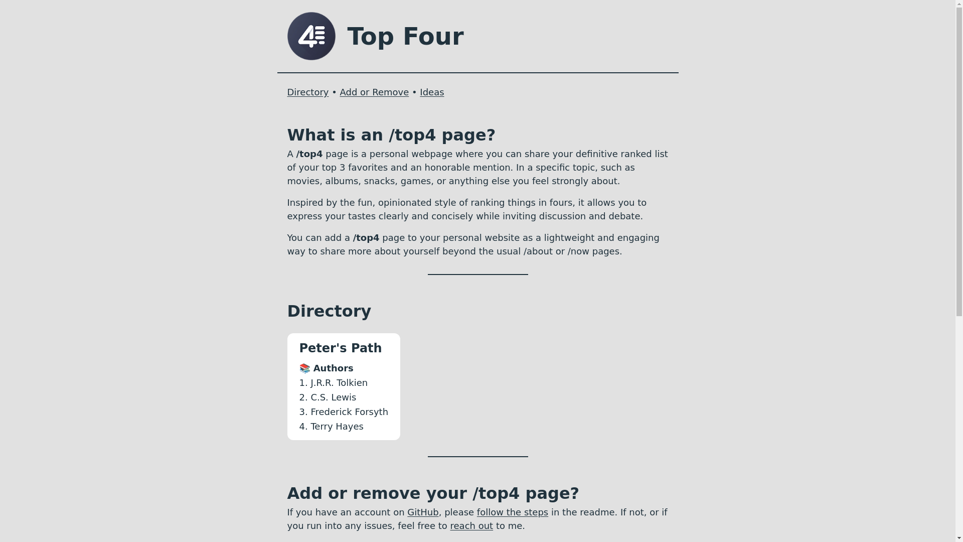 website screenshot of https://topfour.net/