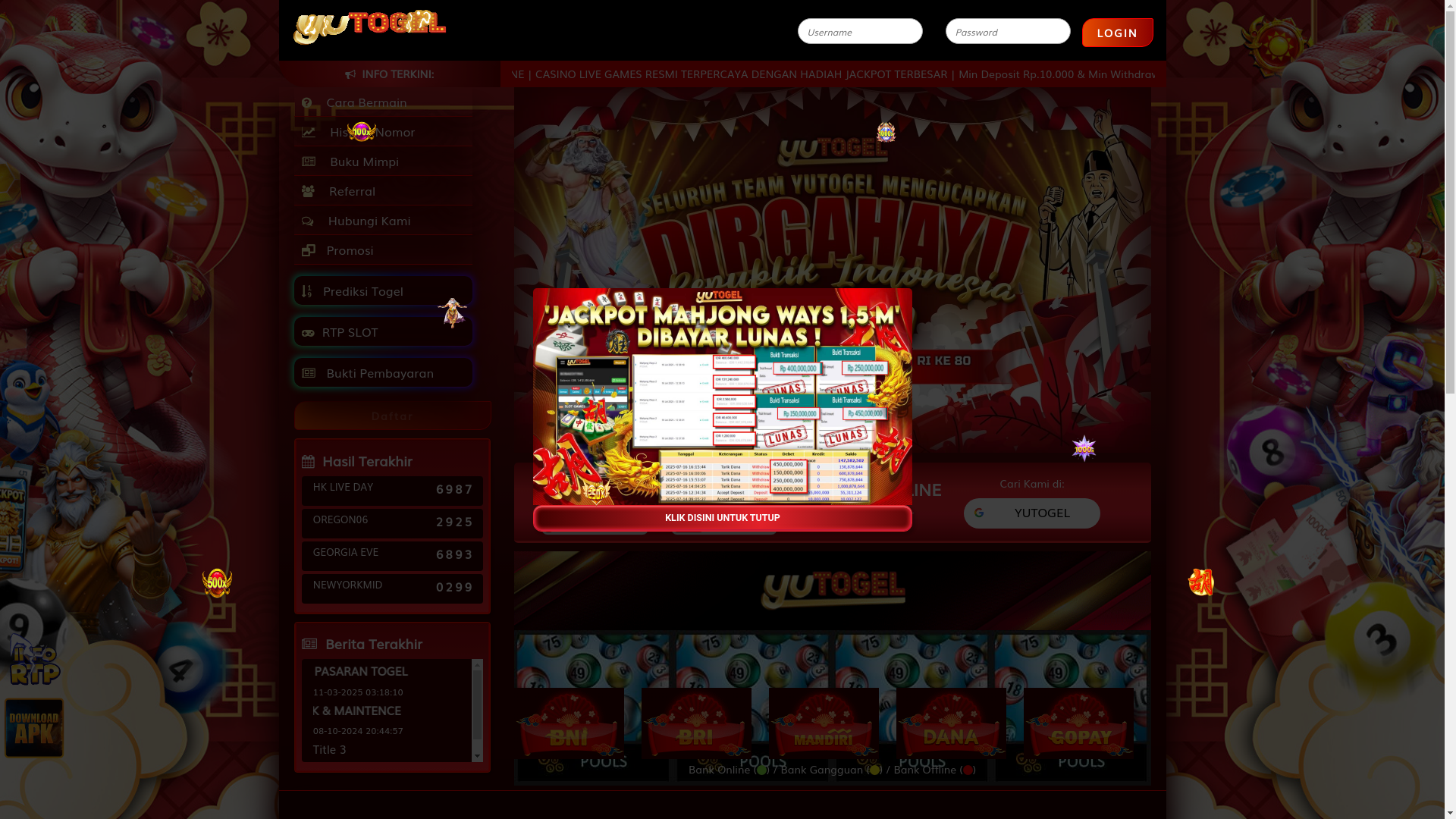 website screenshot of https://yutembaklangit.com/