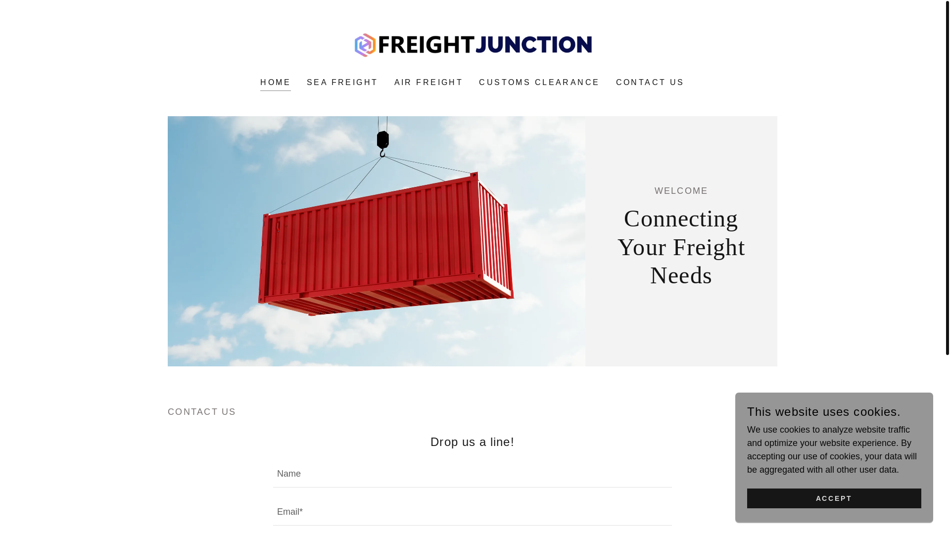 website screenshot of https://freightjunction.com.au/