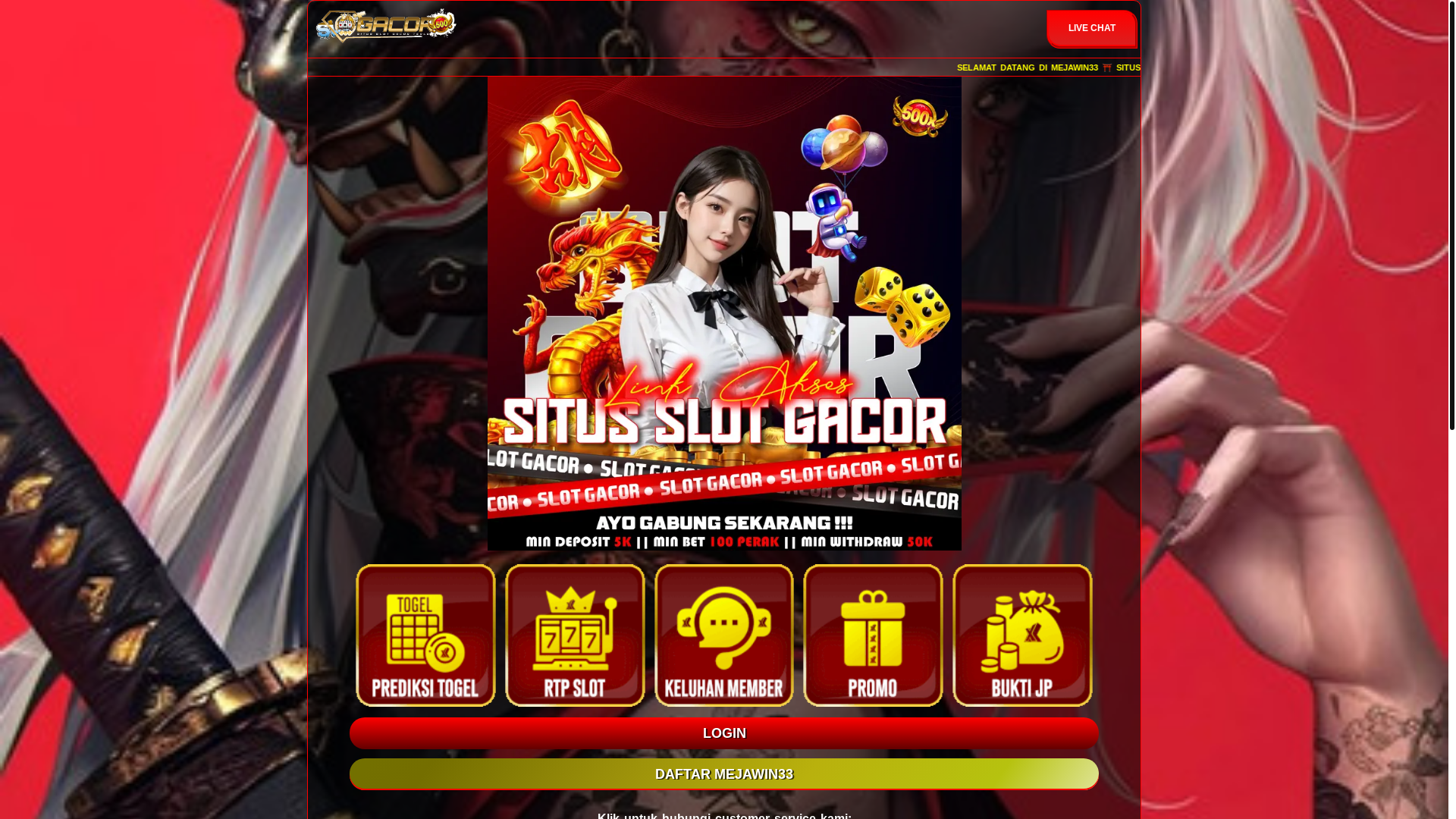 website screenshot of https://mejawin33-vvip.pages.dev/