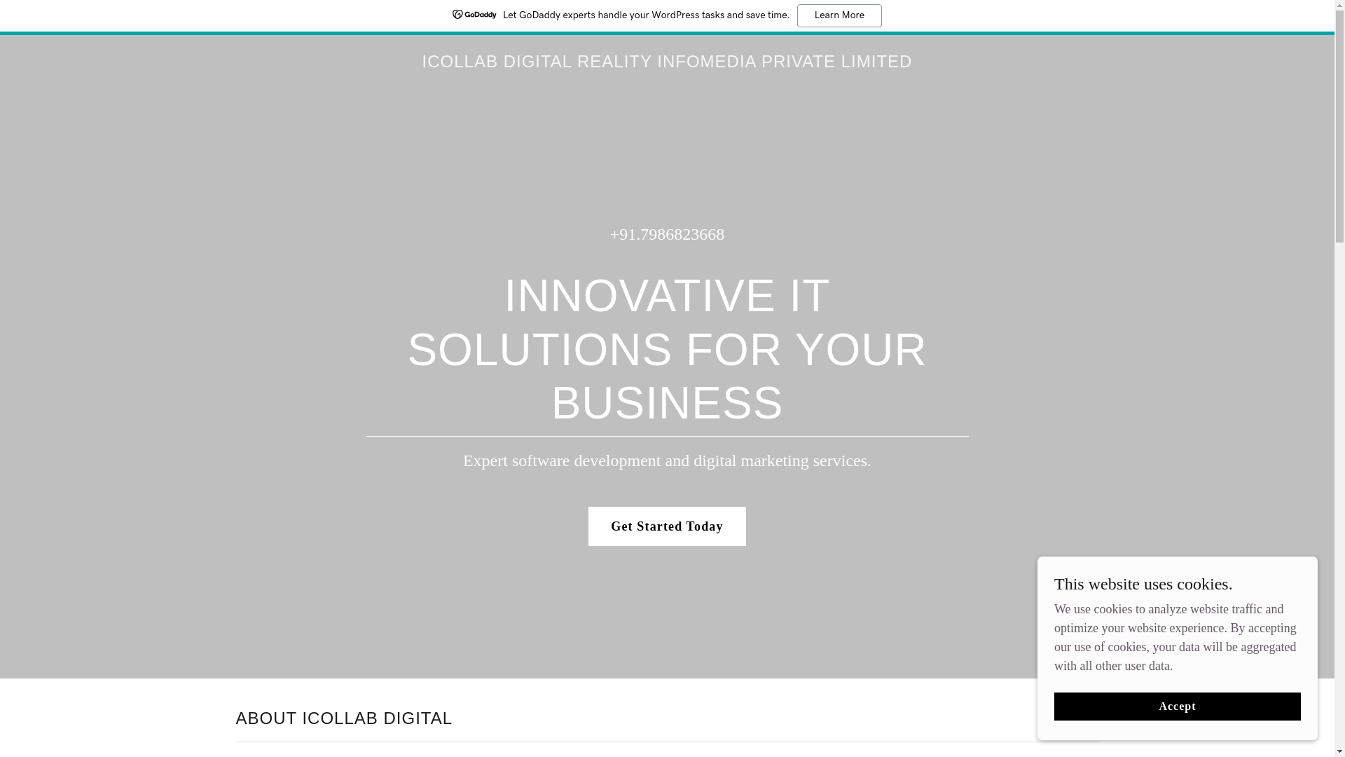 website screenshot of https://icollabdigitalinfomedia.in/