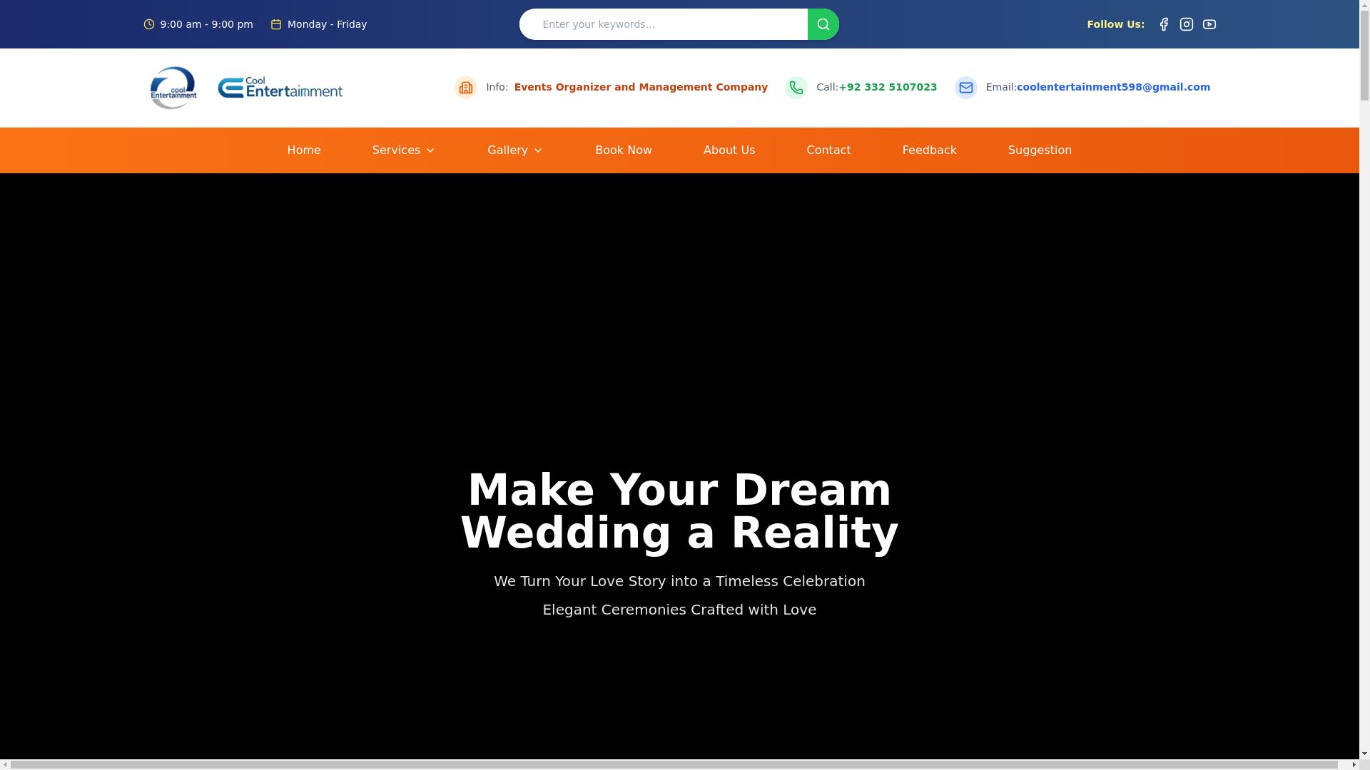 website screenshot of https://coolentertainment.org/