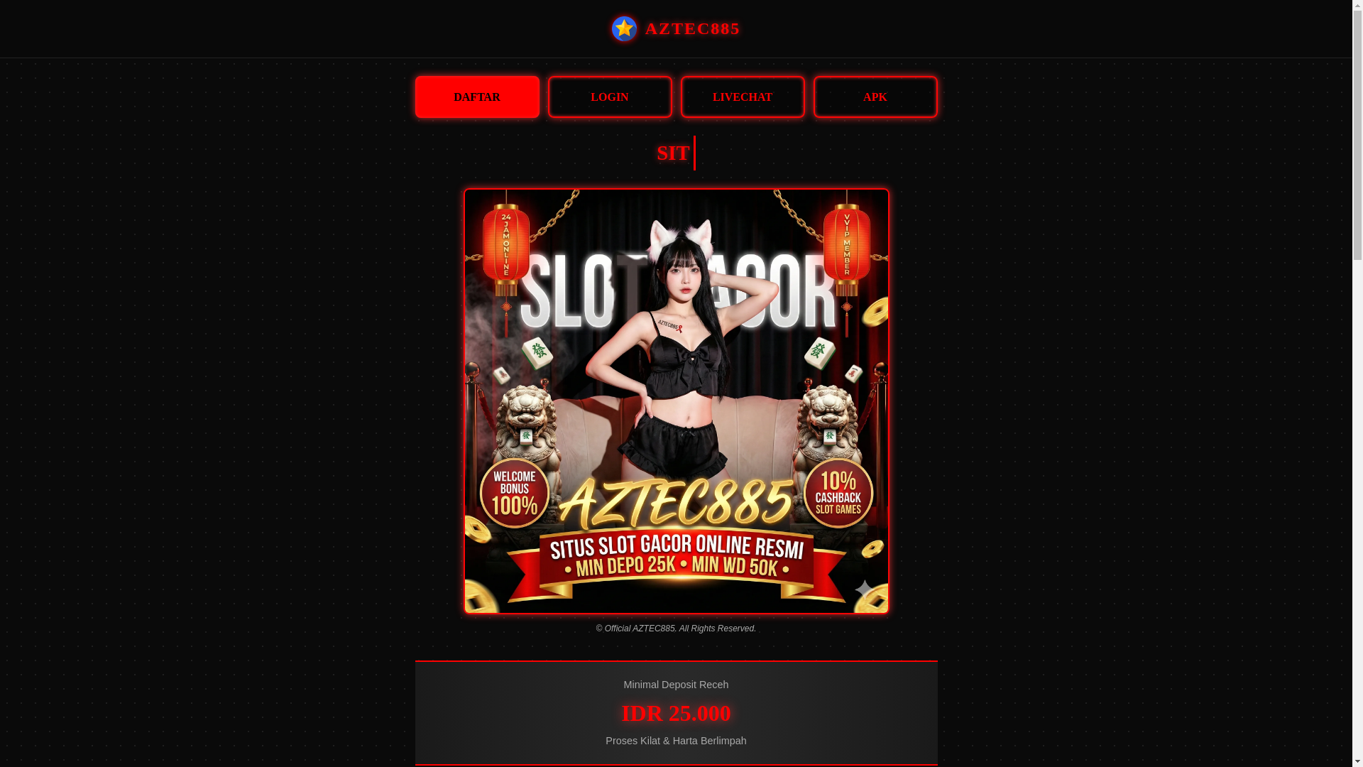 website screenshot of https://aztec885.online/