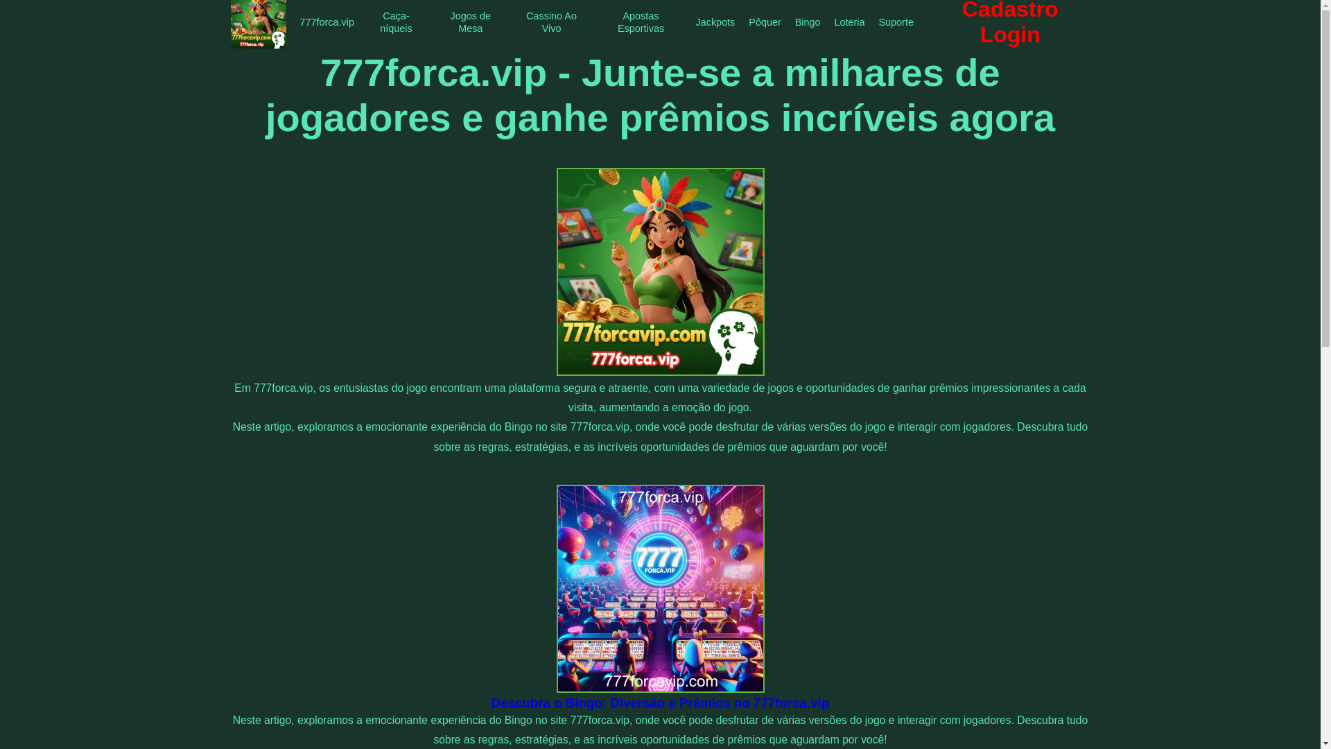 website screenshot of https://777forcavip.com/