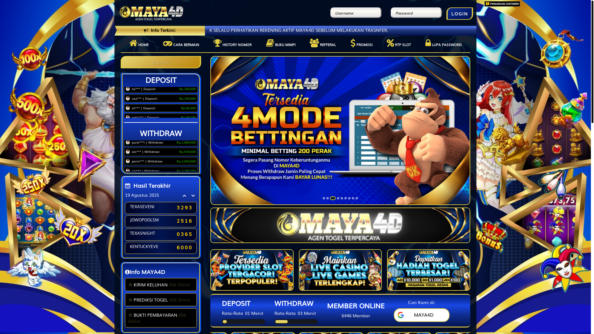 website screenshot of https://harusmaya4d.com/