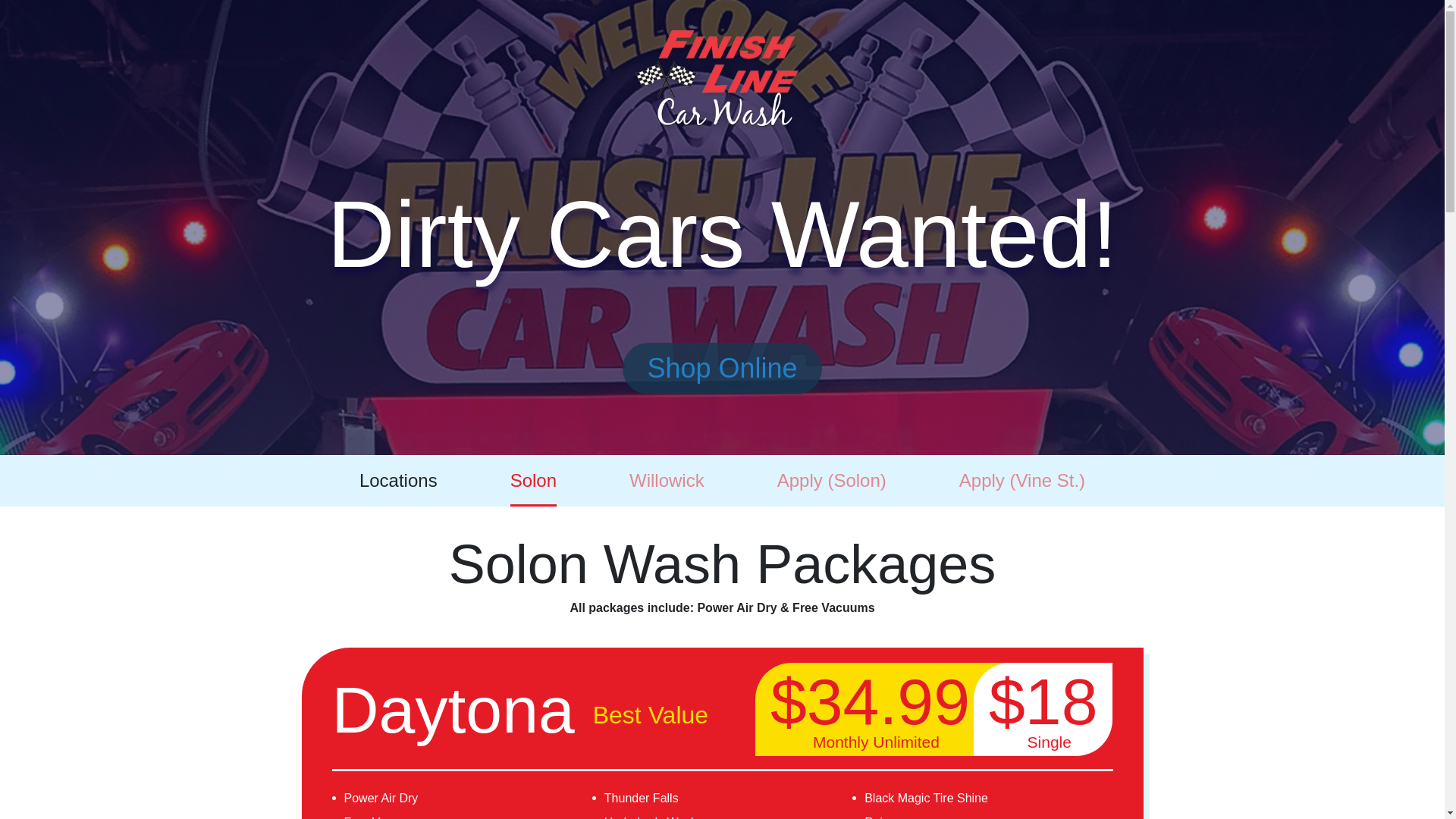 website screenshot of https://finishlinecarwashohio.com/