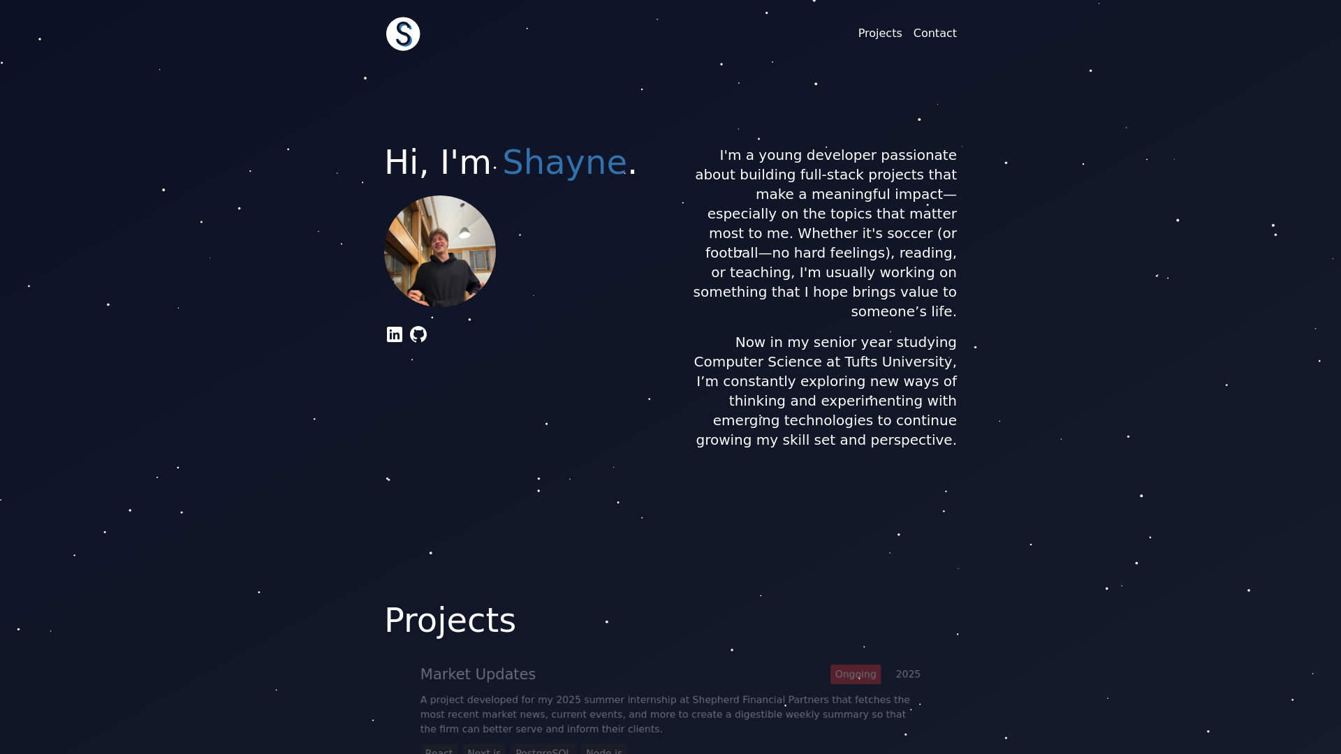 website screenshot of https://shaynesidman.com/